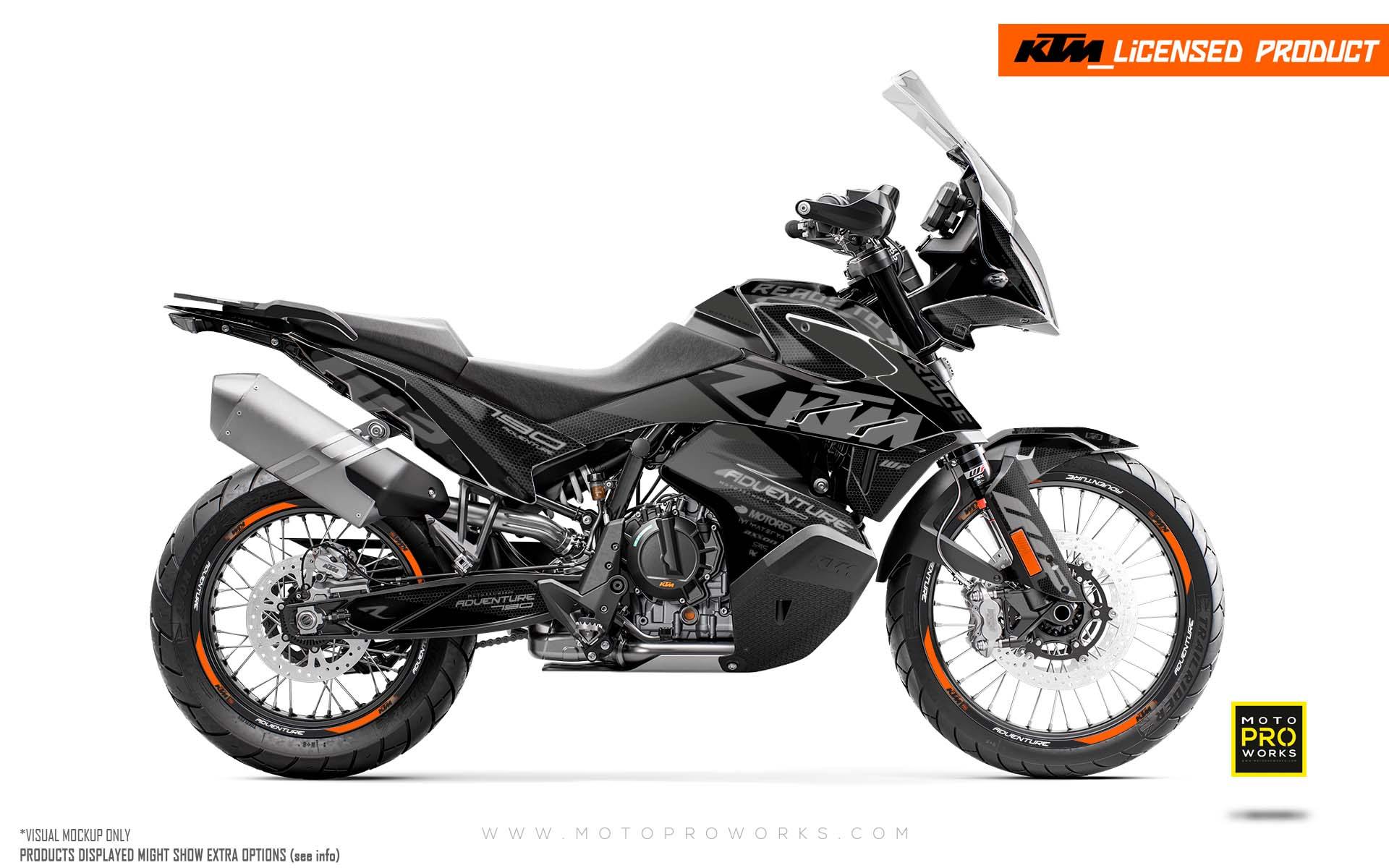KTM 790/890 Adventure R/S GRAPHIC KIT - "RR-Tech" (Black) - MotoProWorks | Decals and Bike Graphic kit