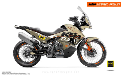 KTM 790/890 Adventure R/S GRAPHIC KIT - "Waypointer" (Sand) - MotoProWorks | Decals and Bike Graphic kit