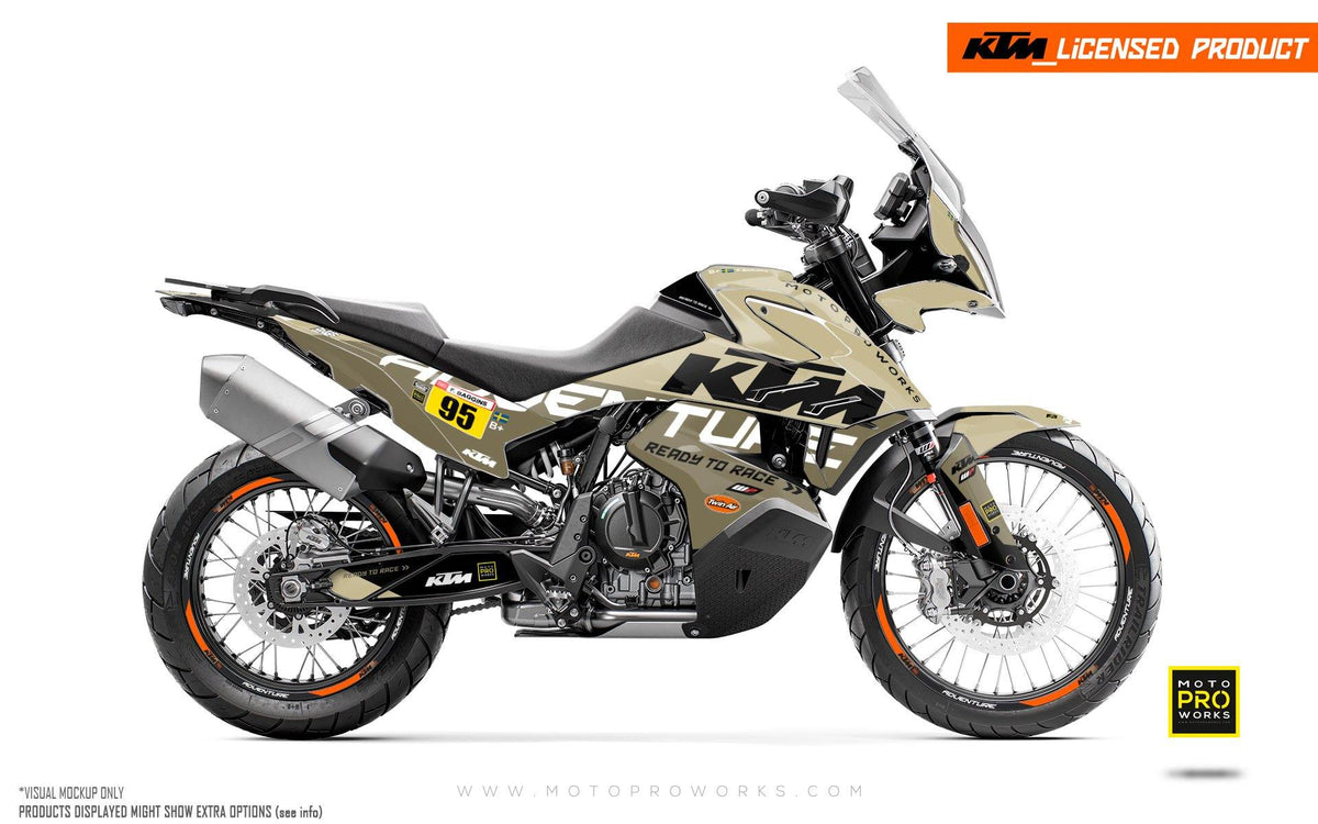 KTM 790/890 Adventure R/S GRAPHIC KIT - &quot;Waypointer&quot; (Sand) - MotoProWorks | Decals and Bike Graphic kit