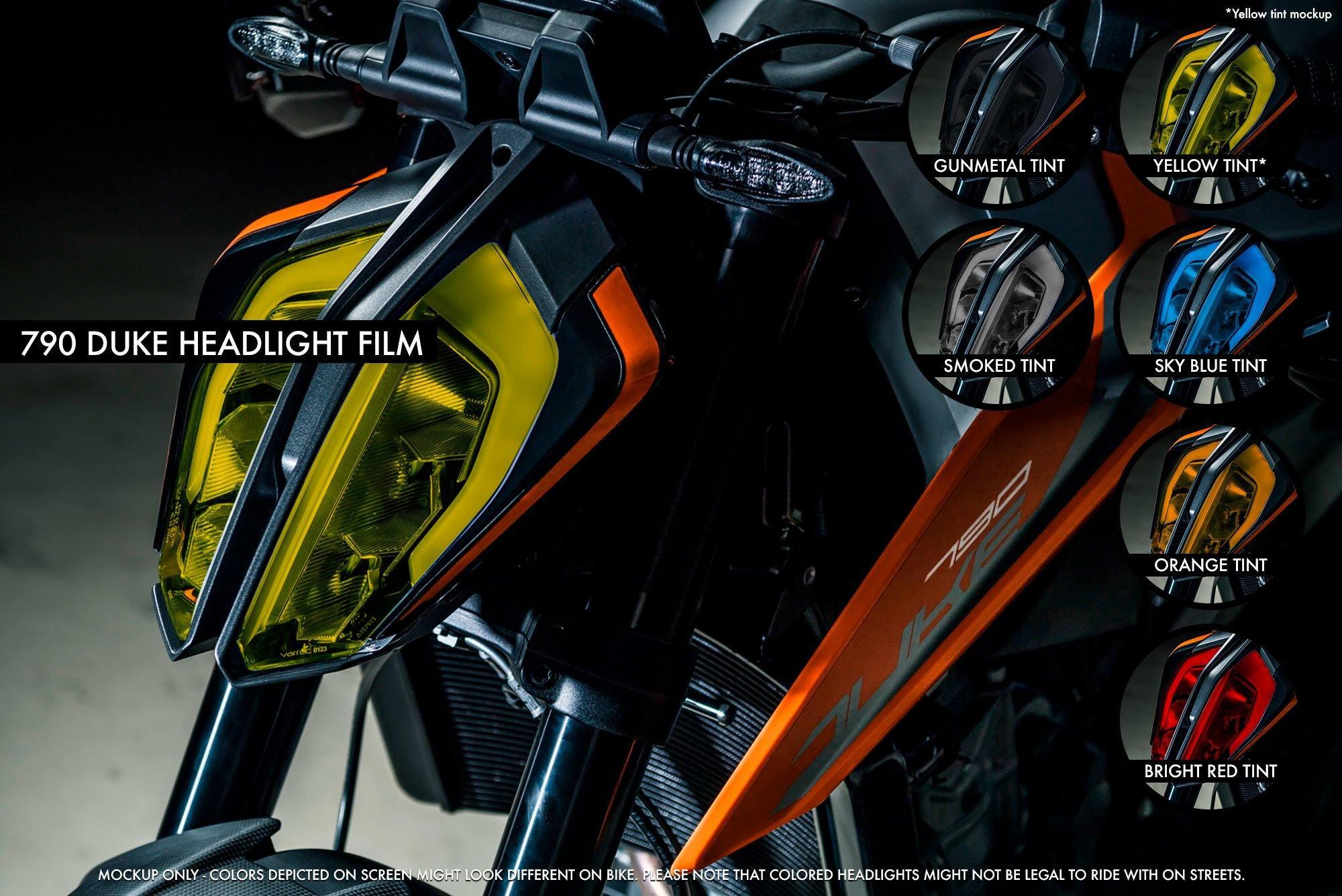 KTM 790/890 Duke Premium Headlight tinted film - MotoProWorks