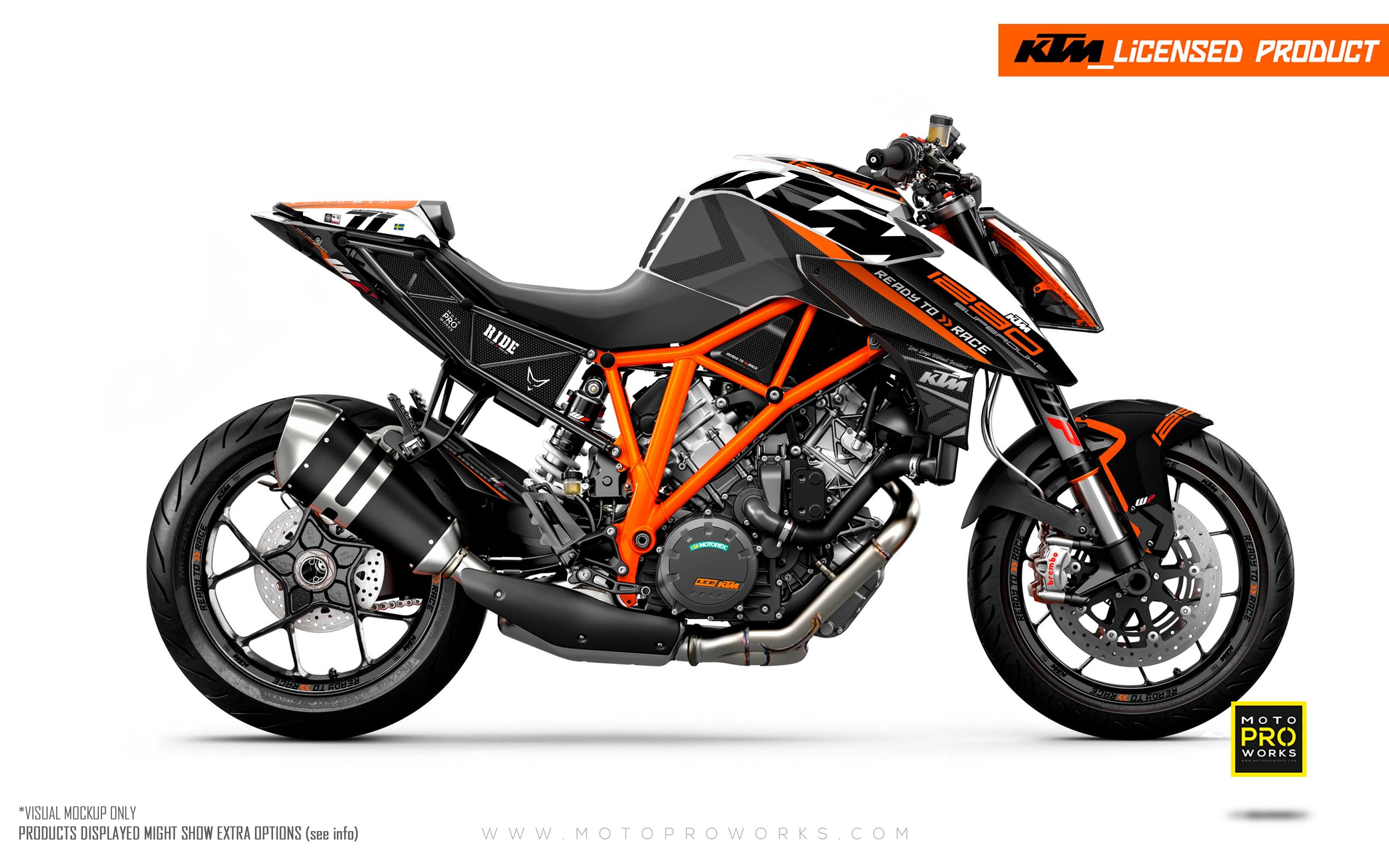 KTM 1290 Super Duke R GRAPHICS - "Rasorblade" (Black/Orange)