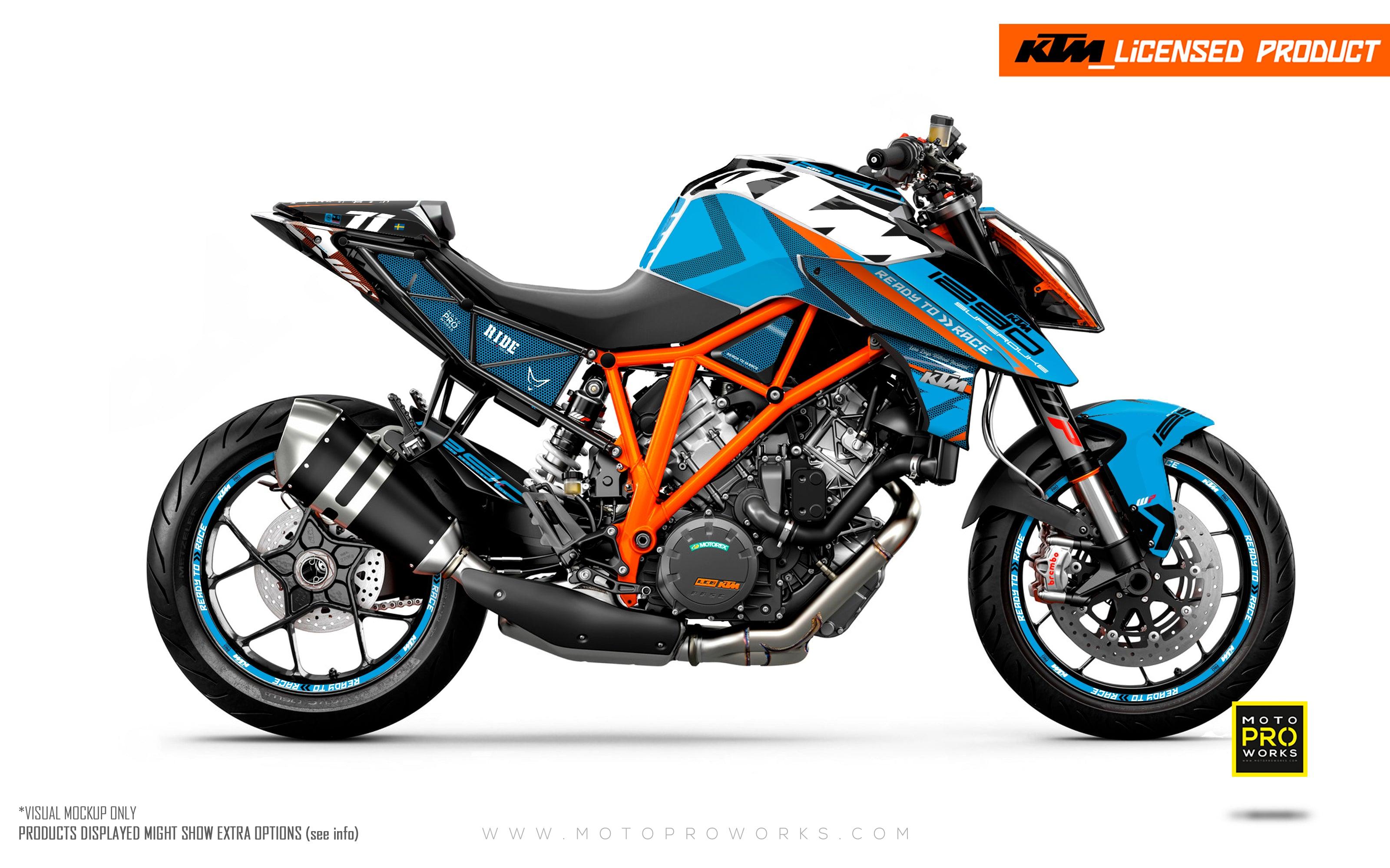 KTM 1290 Super Duke R GRAPHICS - "Rasorblade" (Blue) - MotoProWorks