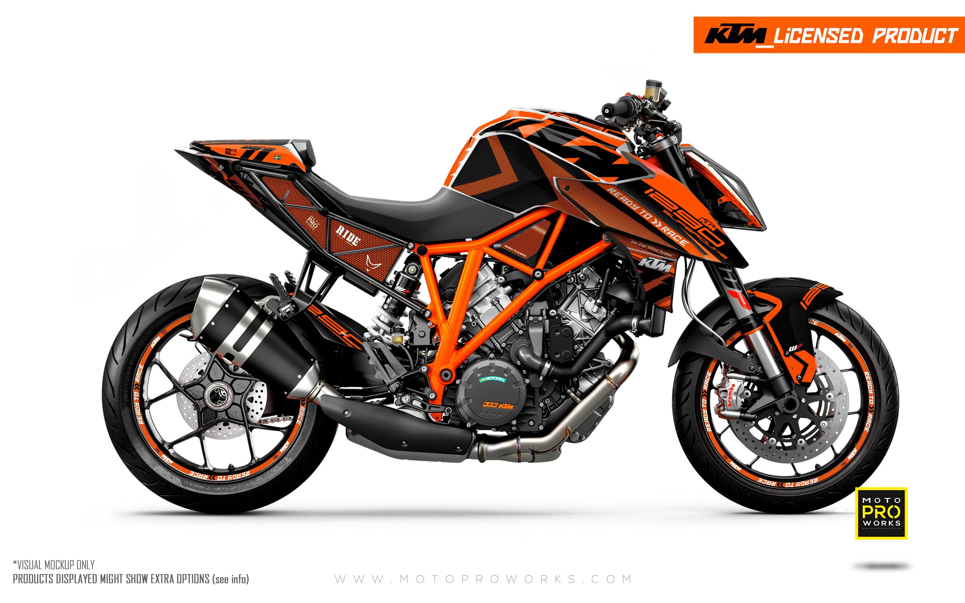 KTM 1290 Super Duke R GRAPHICS - "Rasorblade" (Orange) - MotoProWorks