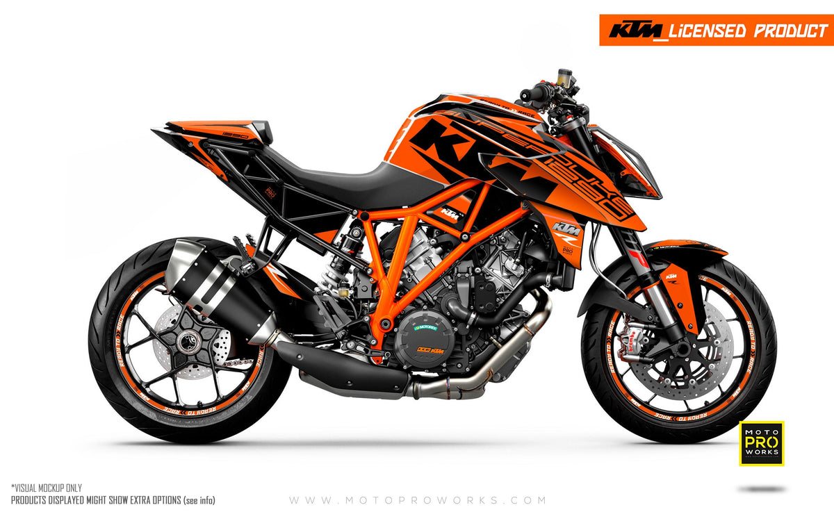 KTM 1290 Super Duke R GRAPHIC KIT - &quot;Torque&quot; (Orange) - MotoProWorks | Decals and Bike Graphic kit