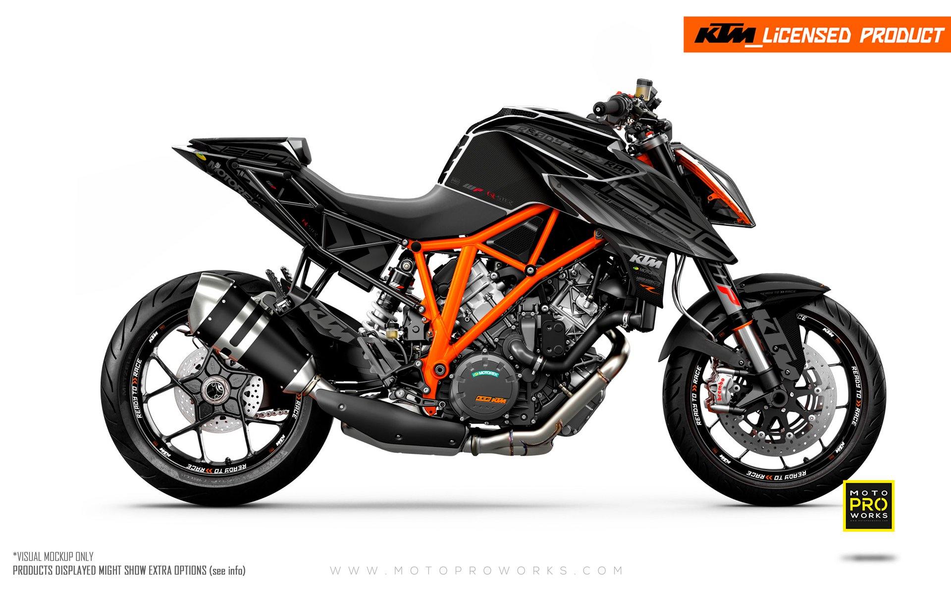 KTM 1290 Super Duke R GRAPHIC KIT - "Vortex" (Black) - MotoProWorks | Decals and Bike Graphic kit