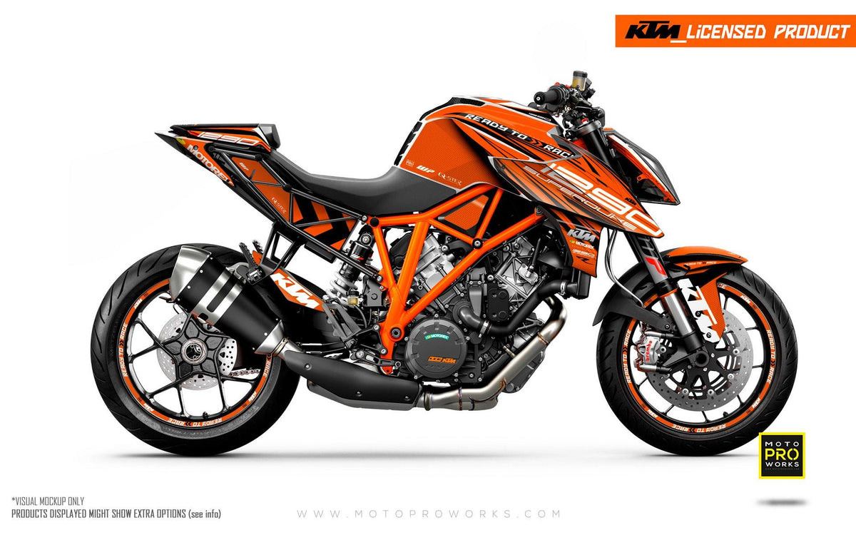 KTM 1290 Super Duke R GRAPHIC KIT - &quot;Vortex&quot; (Orange) - MotoProWorks | Decals and Bike Graphic kit