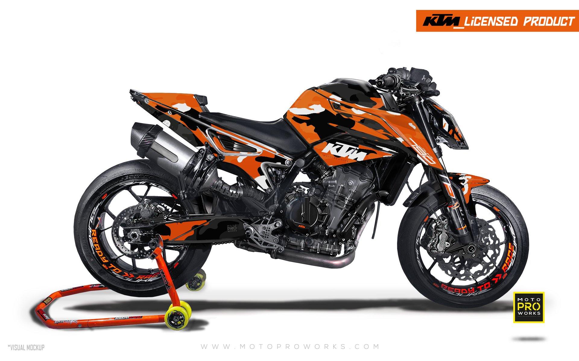 KTM 790 Duke GRAPHIC KIT - "Camouflage" (Orange) - MotoProWorks | Decals and Bike Graphic kit