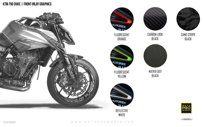 Front Inlay Graphics - KTM 790 Duke - MotoProWorks | Decals and Bike Graphic kit