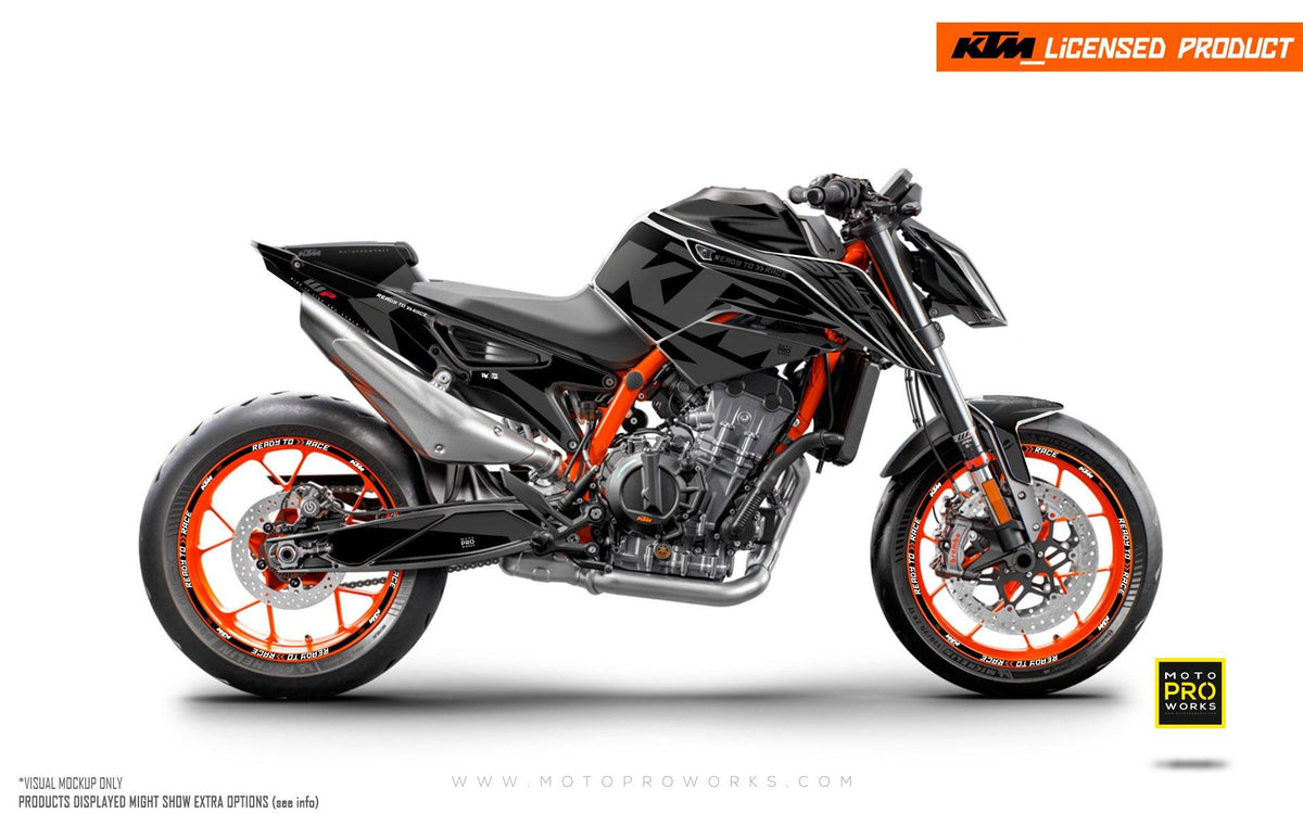 KTM 890 Duke R GRAPHIC KIT - &quot;Torque&quot; (Black) - MotoProWorks | Decals and Bike Graphic kit