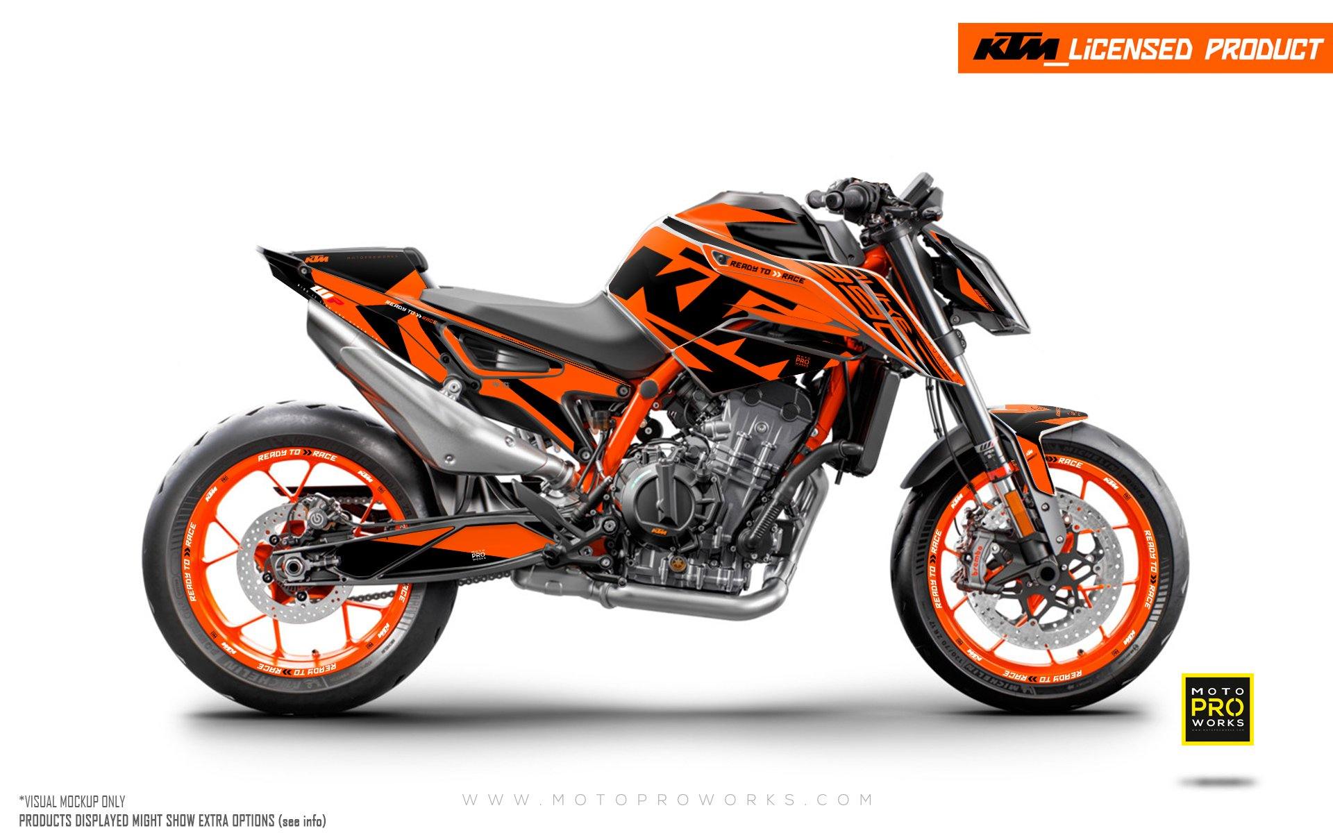 KTM 890 Duke R GRAPHIC KIT - "Torque" (Orange) - MotoProWorks | Decals and Bike Graphic kit