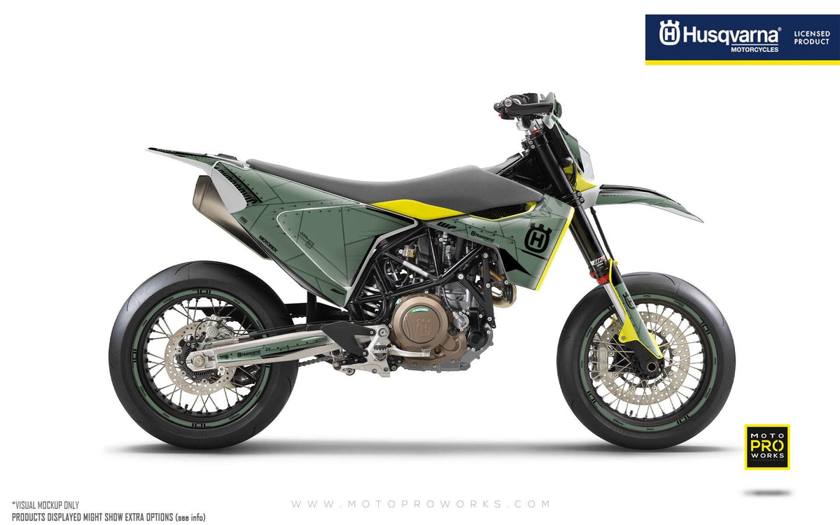 Husqvarna 701 GRAPHIC KIT - &quot;Liberty&quot; (Moss) - MotoProWorks | Decals and Bike Graphic kit