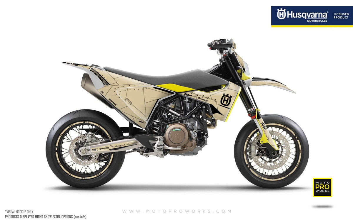 Husqvarna 701 GRAPHIC KIT - &quot;Liberty&quot; (Sand) - MotoProWorks | Decals and Bike Graphic kit