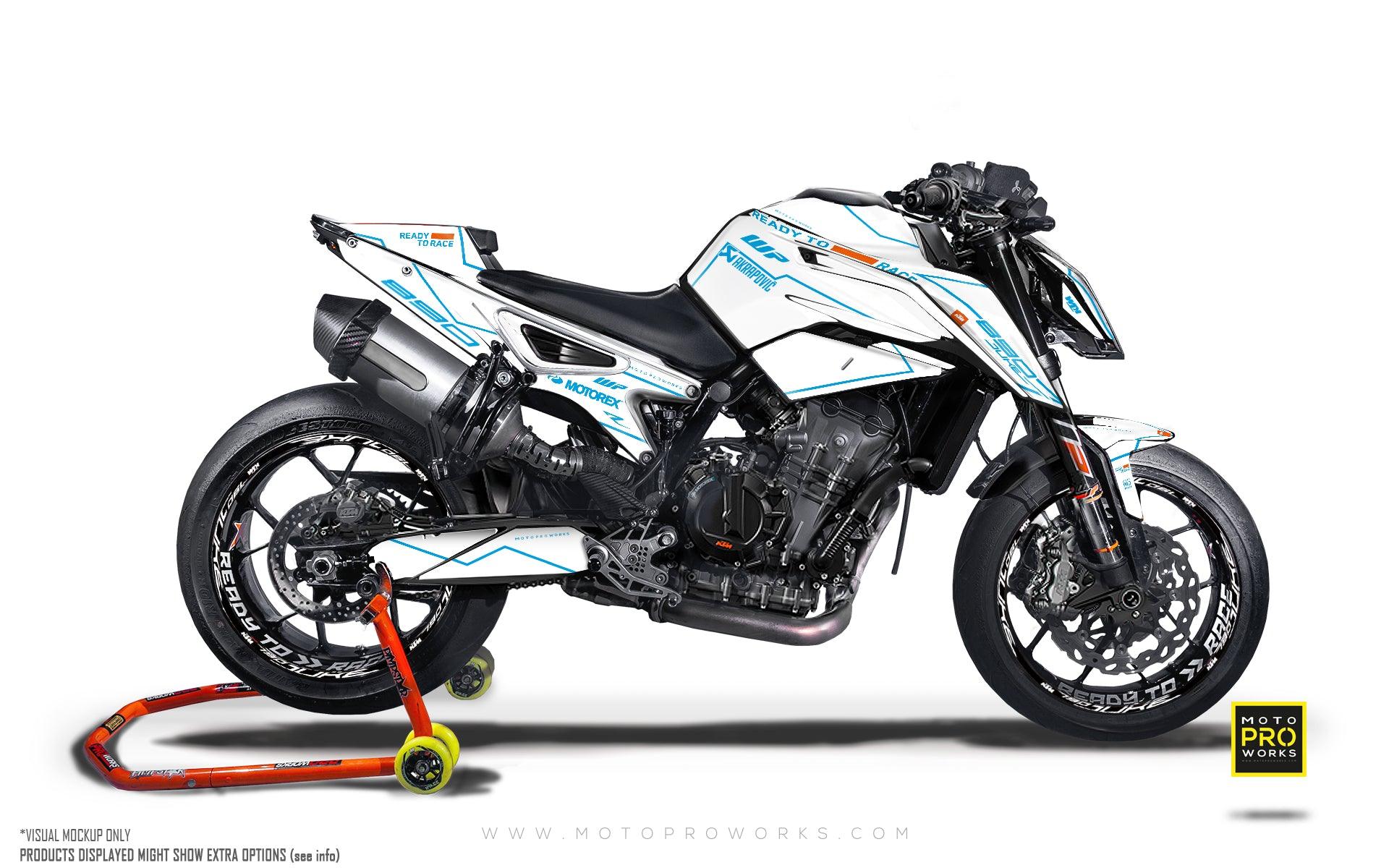 KTM 790/890 Duke GRAPHICS - "Vessel" (White/Blue) - MotoProWorks