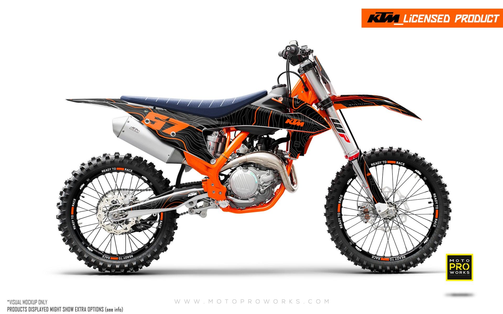 KTM GRAPHICS - EXC/SX "Topography" (Black/Orange) - MotoProWorks