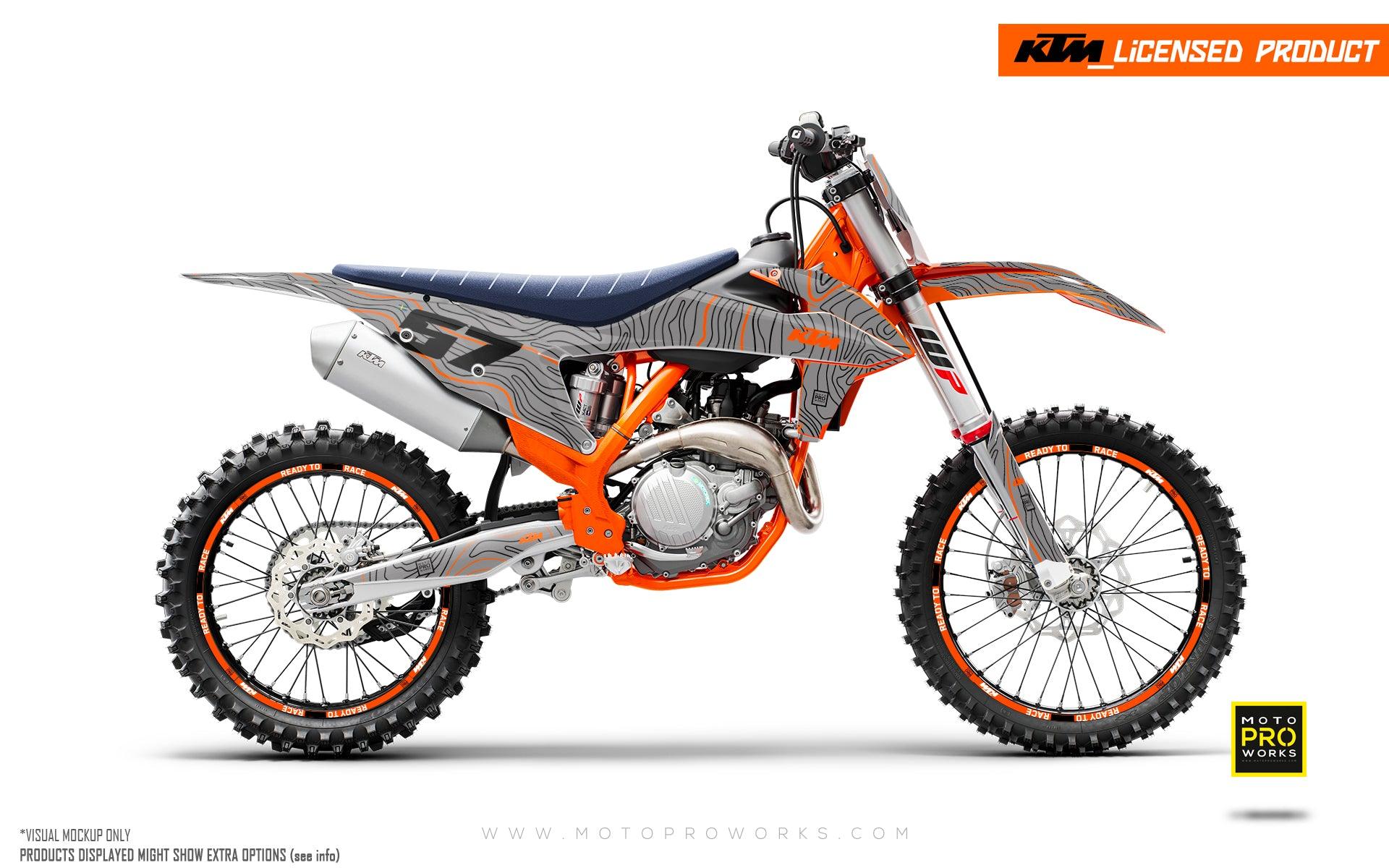 KTM GRAPHICS - EXC/SX "Topography" (Grey/Orange) - MotoProWorks