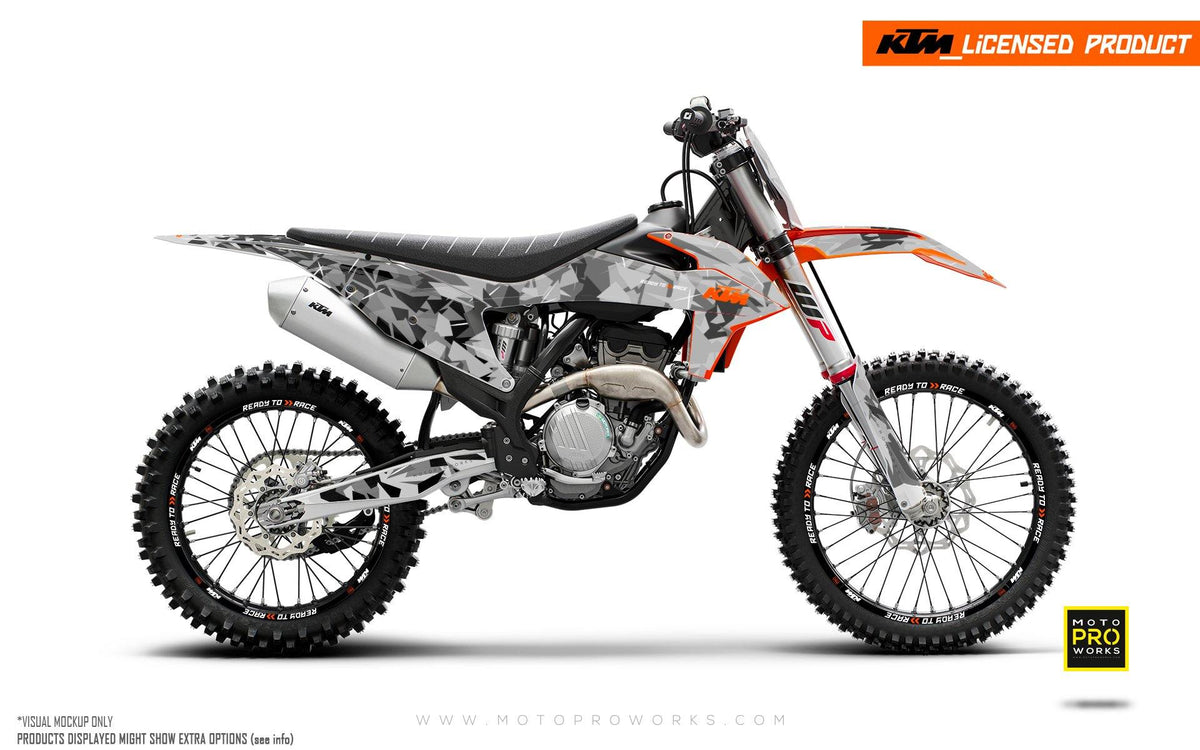 KTM GRAPHIC KIT - SX/SFX &quot;Flake&quot; (Black/Grey) - MotoProWorks | Decals and Bike Graphic kit