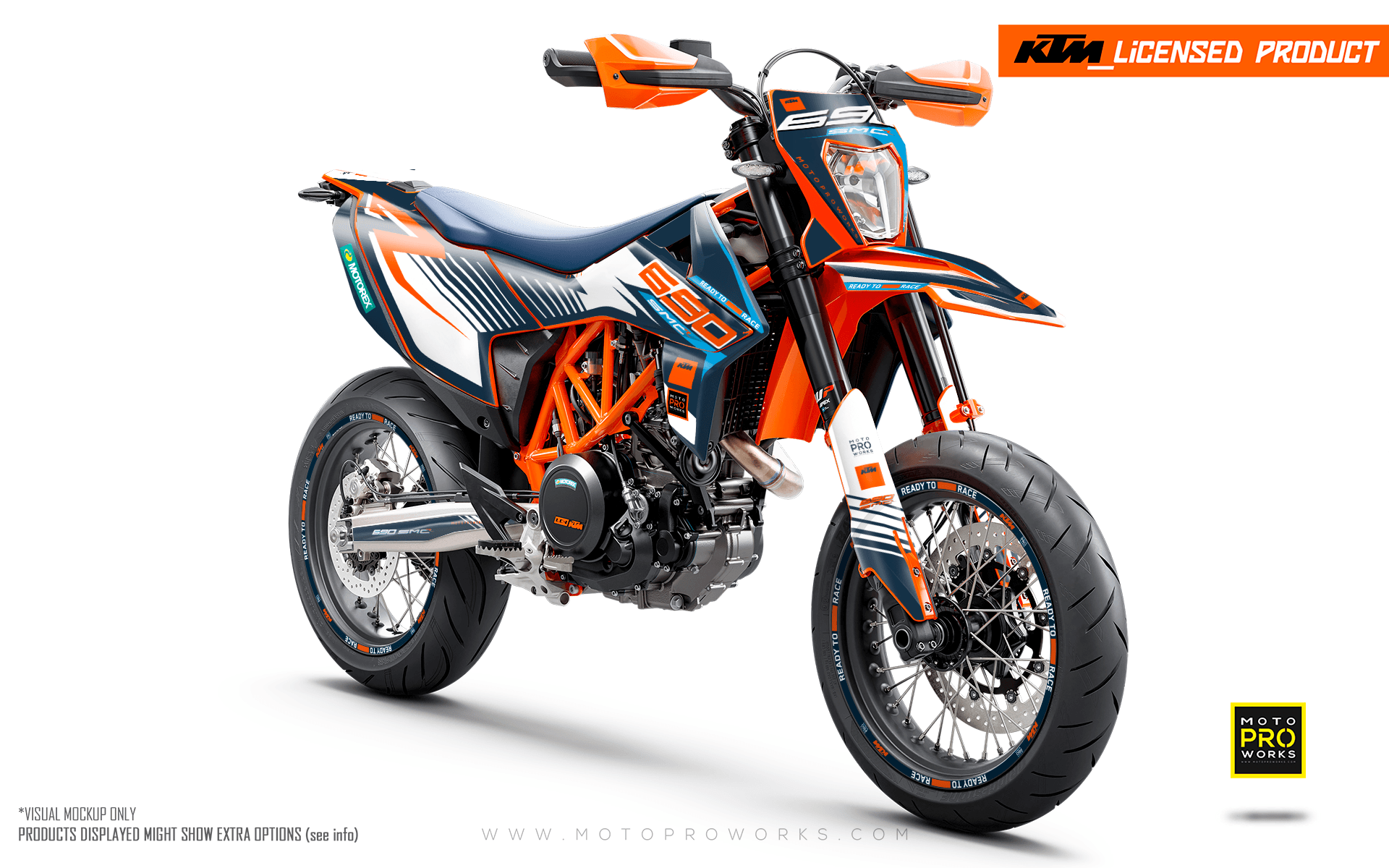 KTM GRAPHICS - 690 SMC-R "Fuel" (Blue/White/Orange) - MotoProWorks