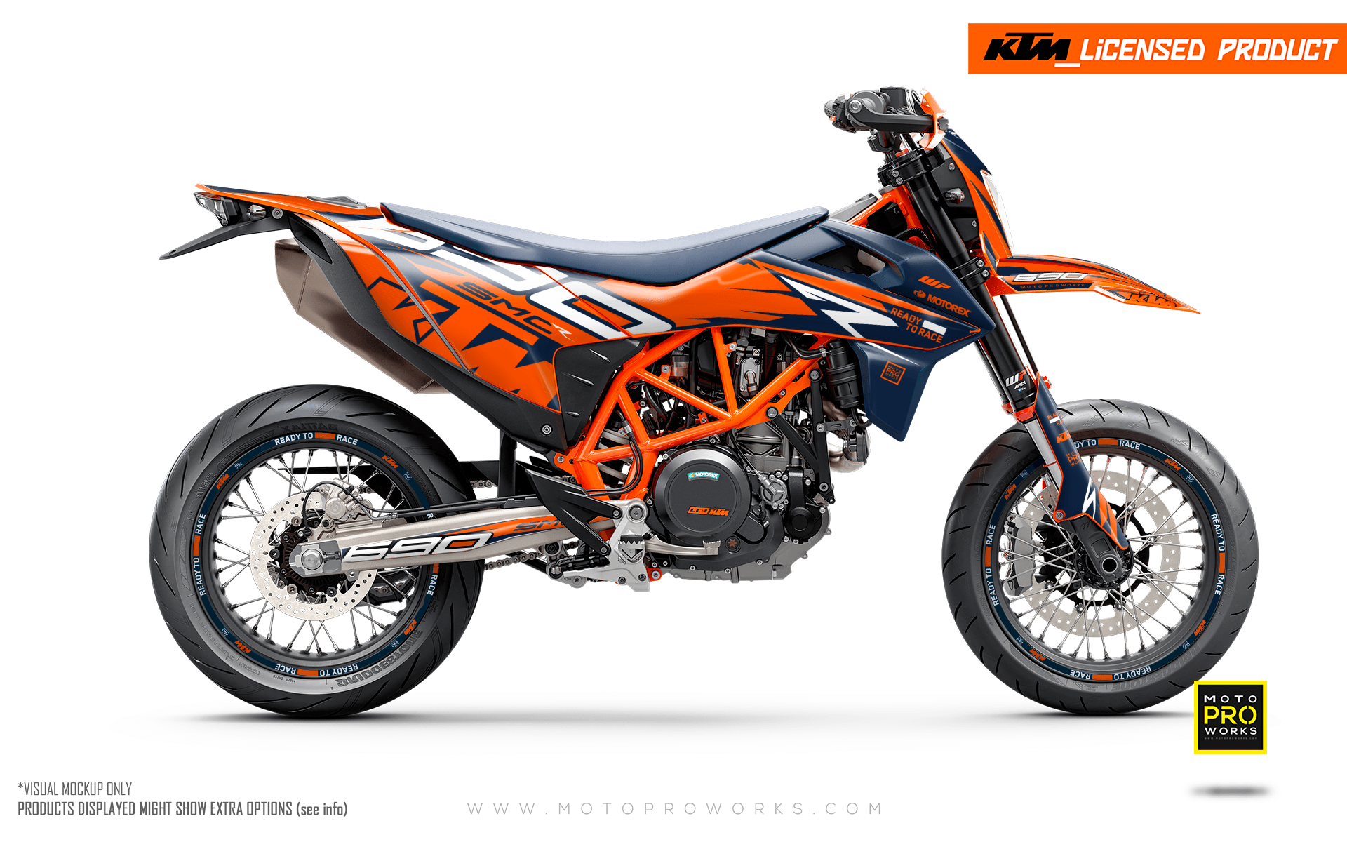 KTM GRAPHICS - 690 SMC-R "Quickshift" (Blue/Orange/White) - MotoProWorks