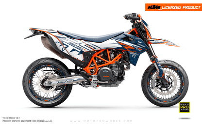 KTM GRAPHICS - 690 SMC-R "Quickshift" (Blue/Pattern) - MotoProWorks