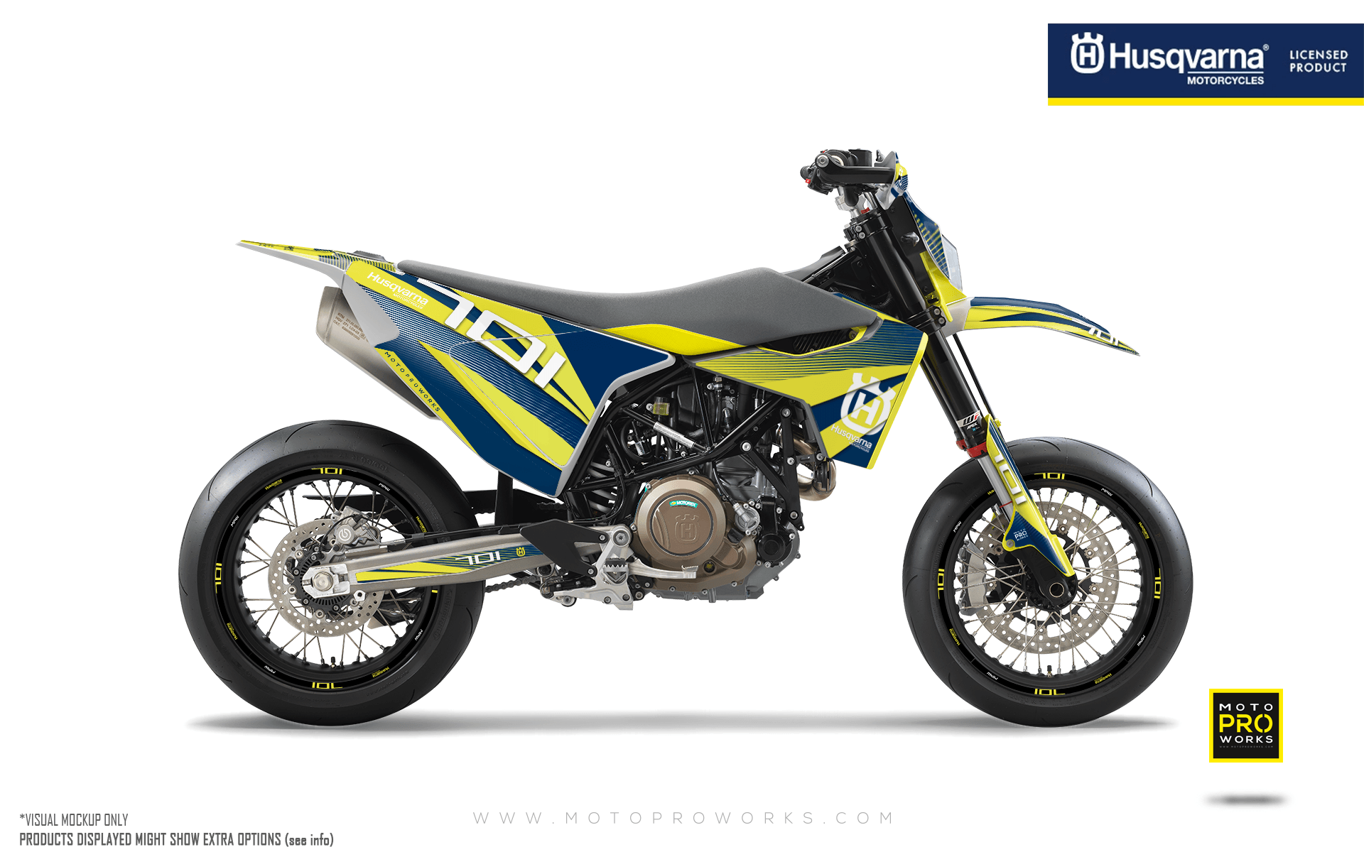 Husqvarna 701 GRAPHICS - "Featherlight" (Yellow/Blue) - MotoProWorks