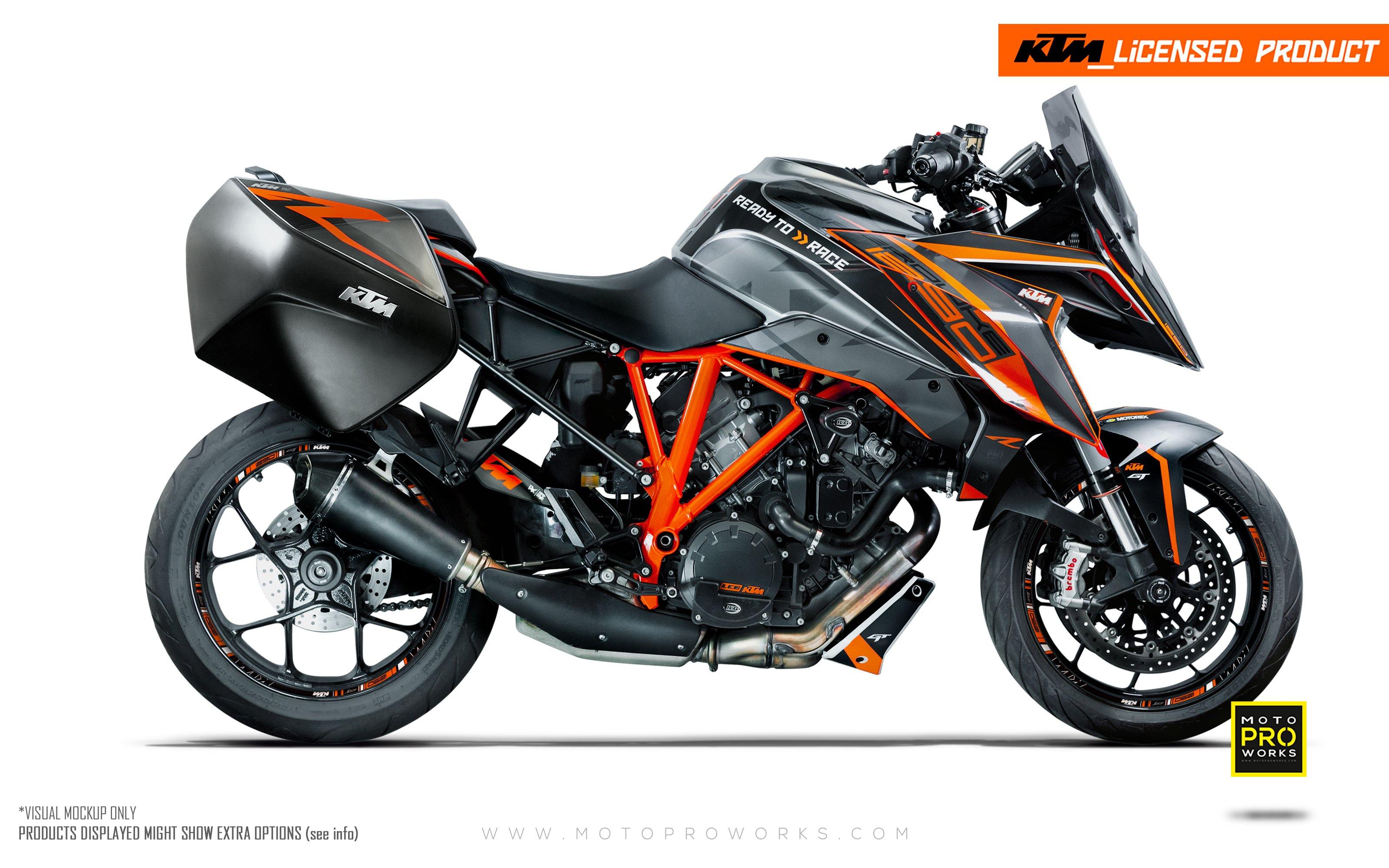 KTM Superduke 1290GT GRAPHIC KIT - "Torque" (Black/Orange) - MotoProWorks | Decals and Bike Graphic kit