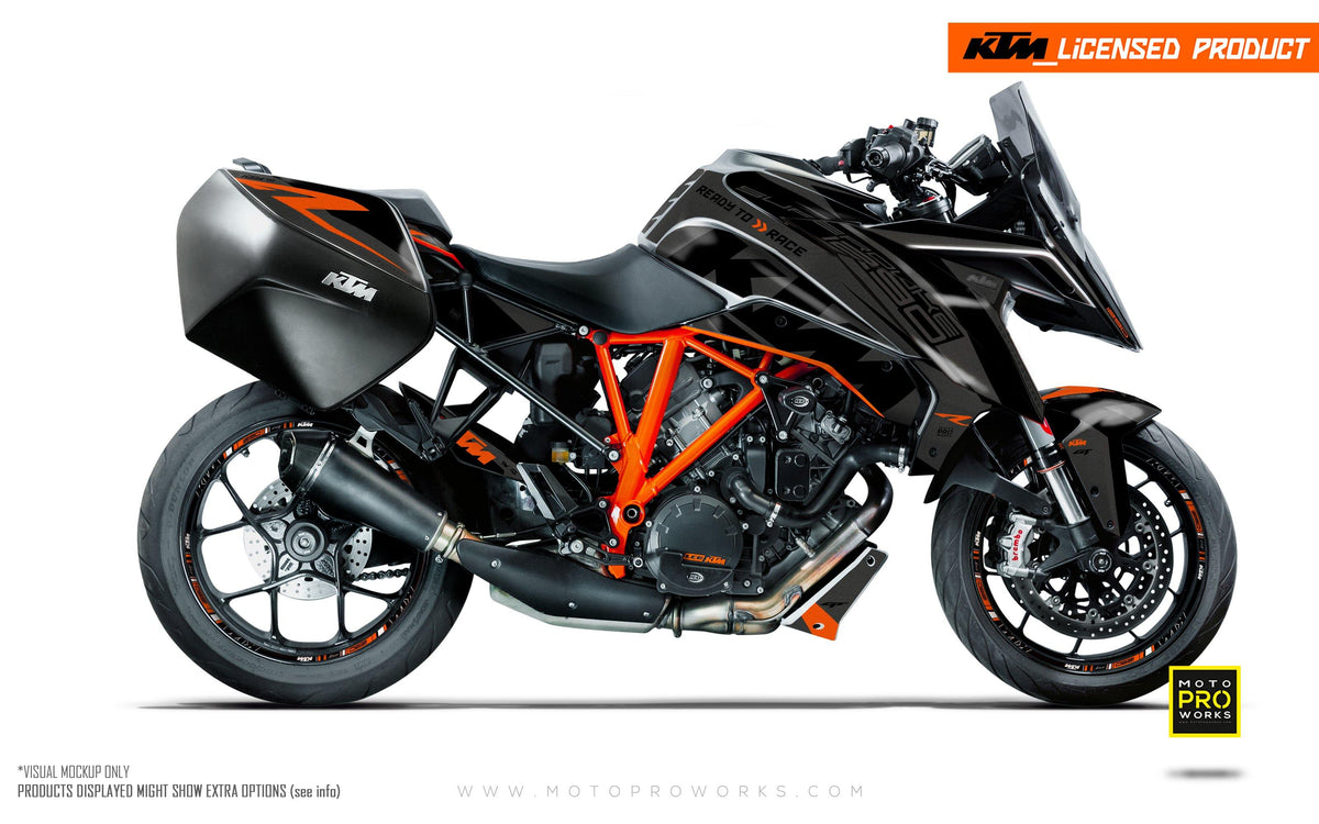 KTM Superduke 1290GT GRAPHIC KIT - &quot;Torque&quot; (Grey/Black) - MotoProWorks | Decals and Bike Graphic kit