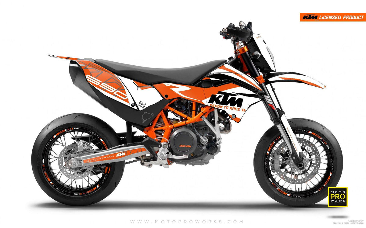 KTM GRAPHIC KIT - &quot;ABSTRAKT&quot; (orange/white) - MotoProWorks | Decals and Bike Graphic kit