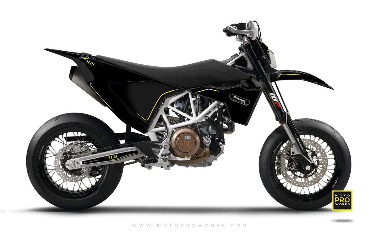 Husqvarna GRAPHIC KIT - &quot;ARROW&quot; (Black) - MotoProWorks | Decals and Bike Graphic kit