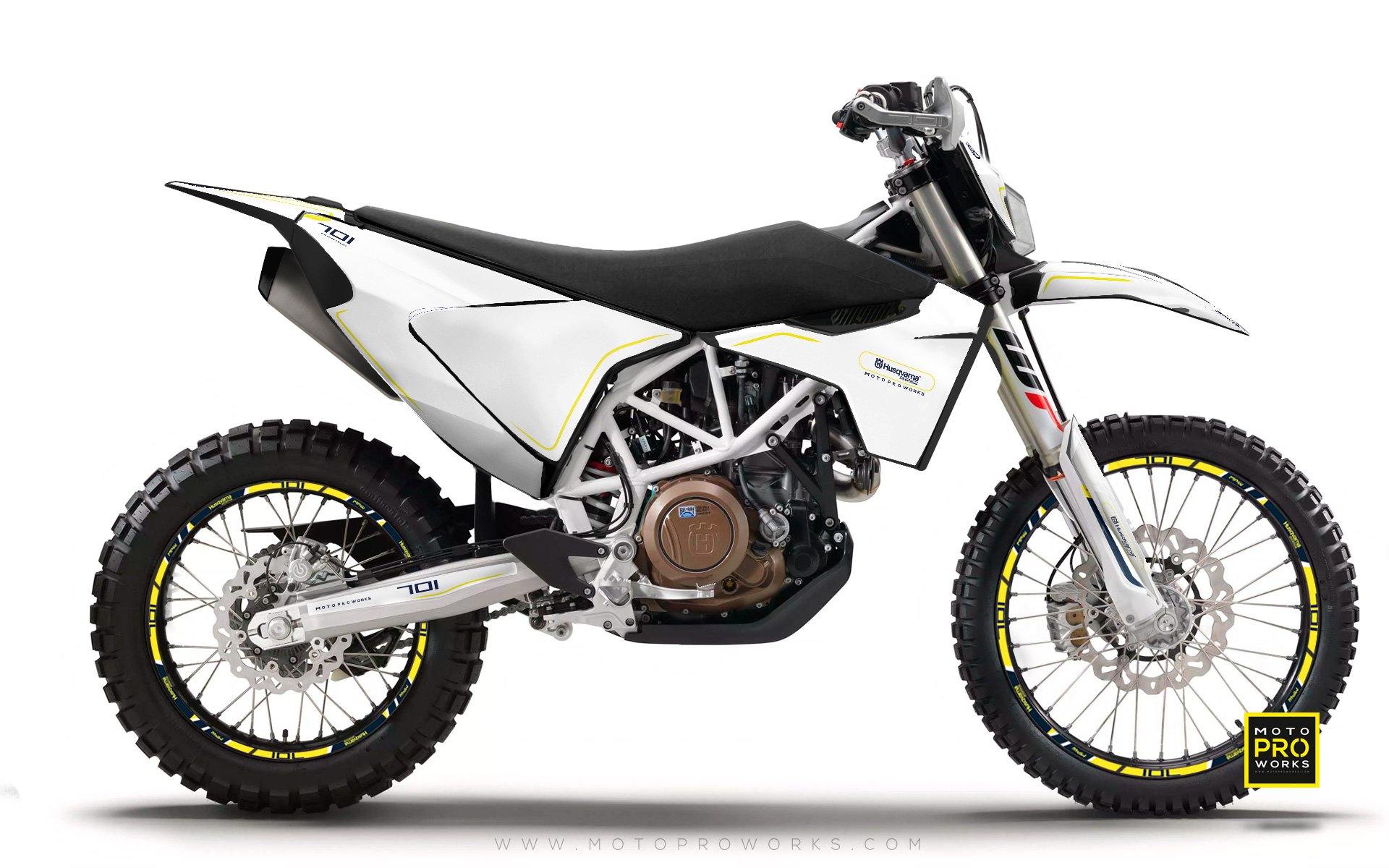 Husqvarna GRAPHIC KIT - "ARROW" (White) - MotoProWorks | Decals and Bike Graphic kit