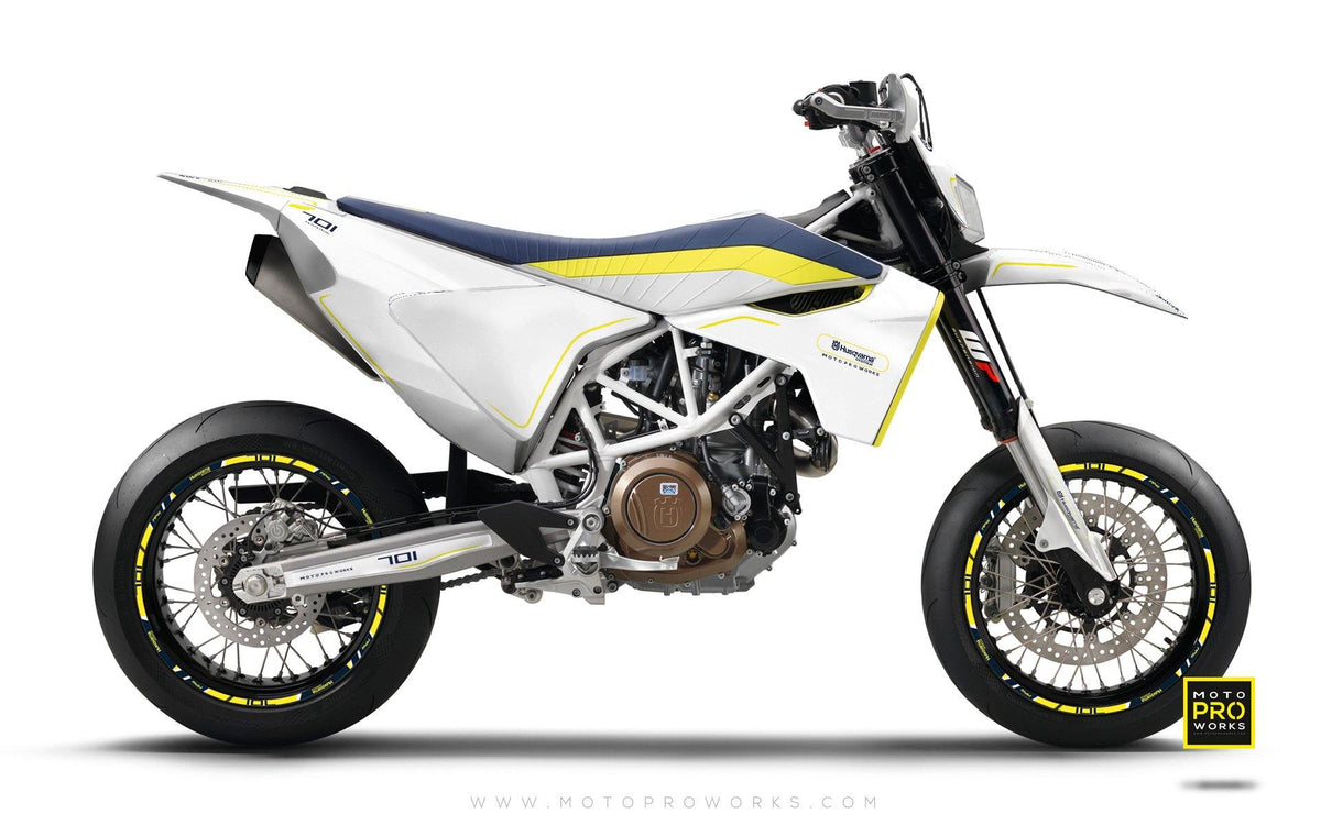 Husqvarna GRAPHIC KIT - &quot;ARROW&quot; (White) - MotoProWorks | Decals and Bike Graphic kit