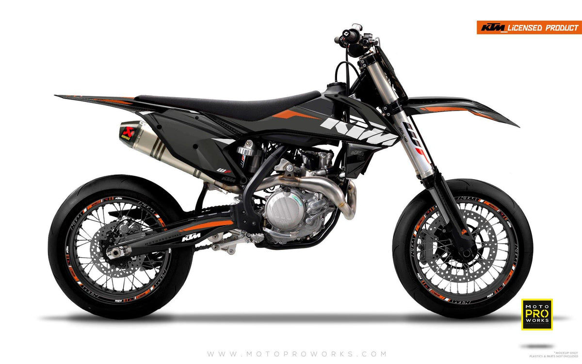 KTM GRAPHIC KIT - &quot;EDGE&quot; (grey/orange) - MotoProWorks | Decals and Bike Graphic kit