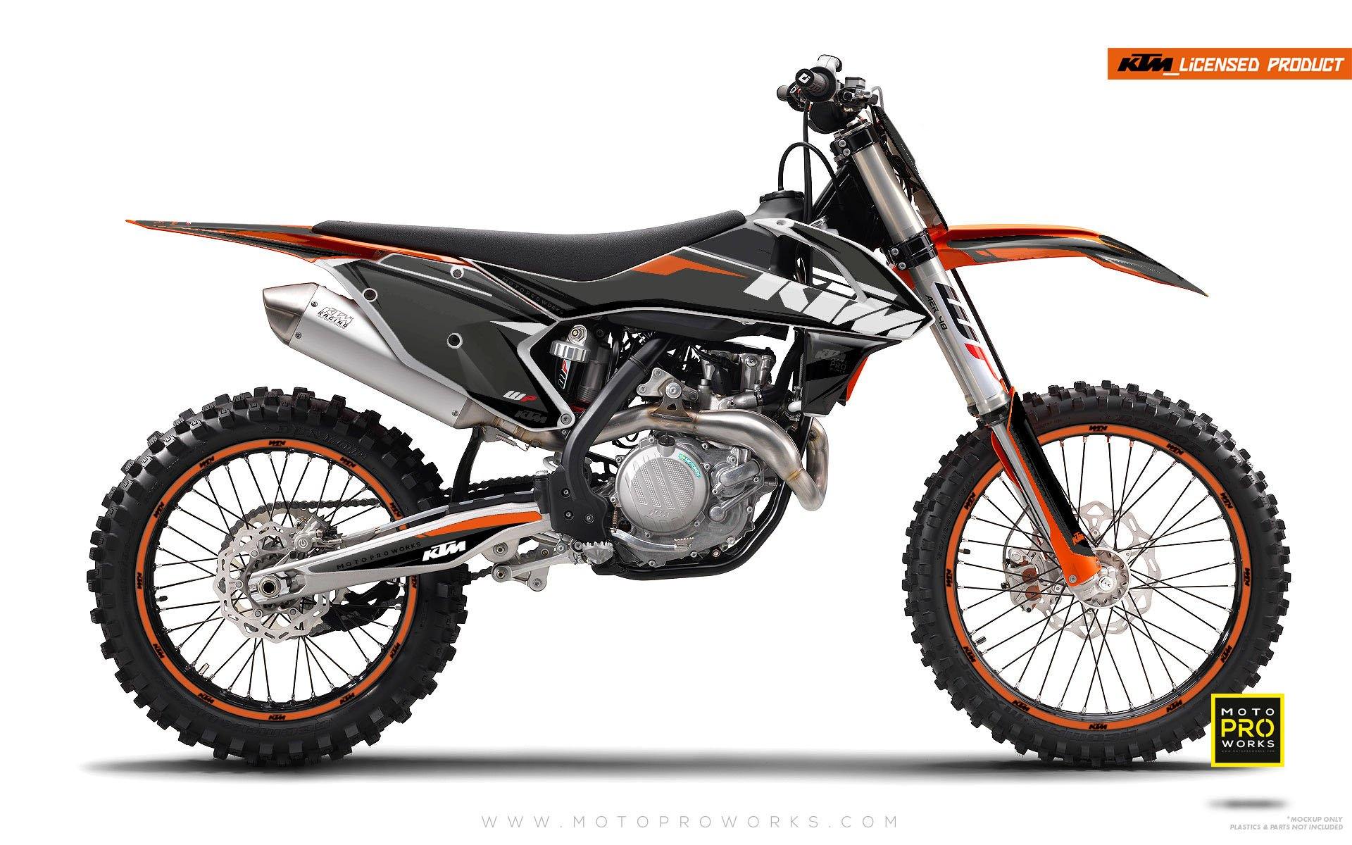 KTM GRAPHIC KIT - "EDGE" (grey/orange) - MotoProWorks | Decals and Bike Graphic kit