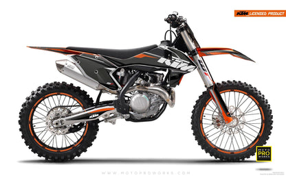 KTM GRAPHIC KIT - "EDGE" (grey/orange) - MotoProWorks | Decals and Bike Graphic kit