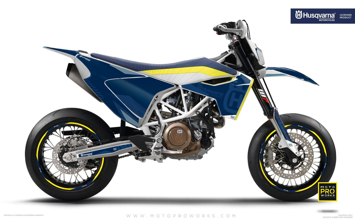 Husqvarna GRAPHIC KIT - &quot;FACTOR&quot; (Blue) - MotoProWorks | Decals and Bike Graphic kit