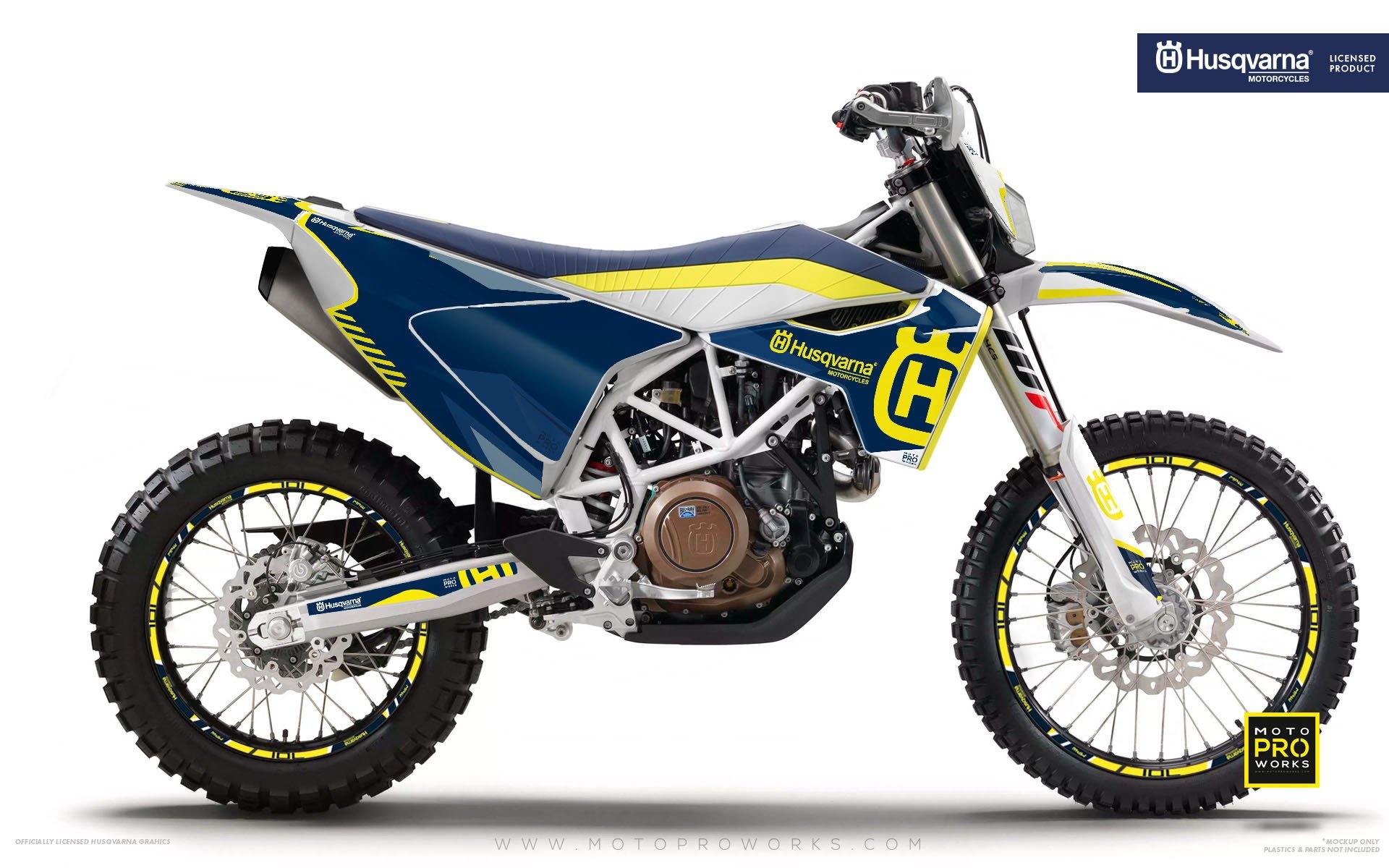 Husqvarna GRAPHIC KIT - "FACTOR" (Blue/yellow) - MotoProWorks | Decals and Bike Graphic kit