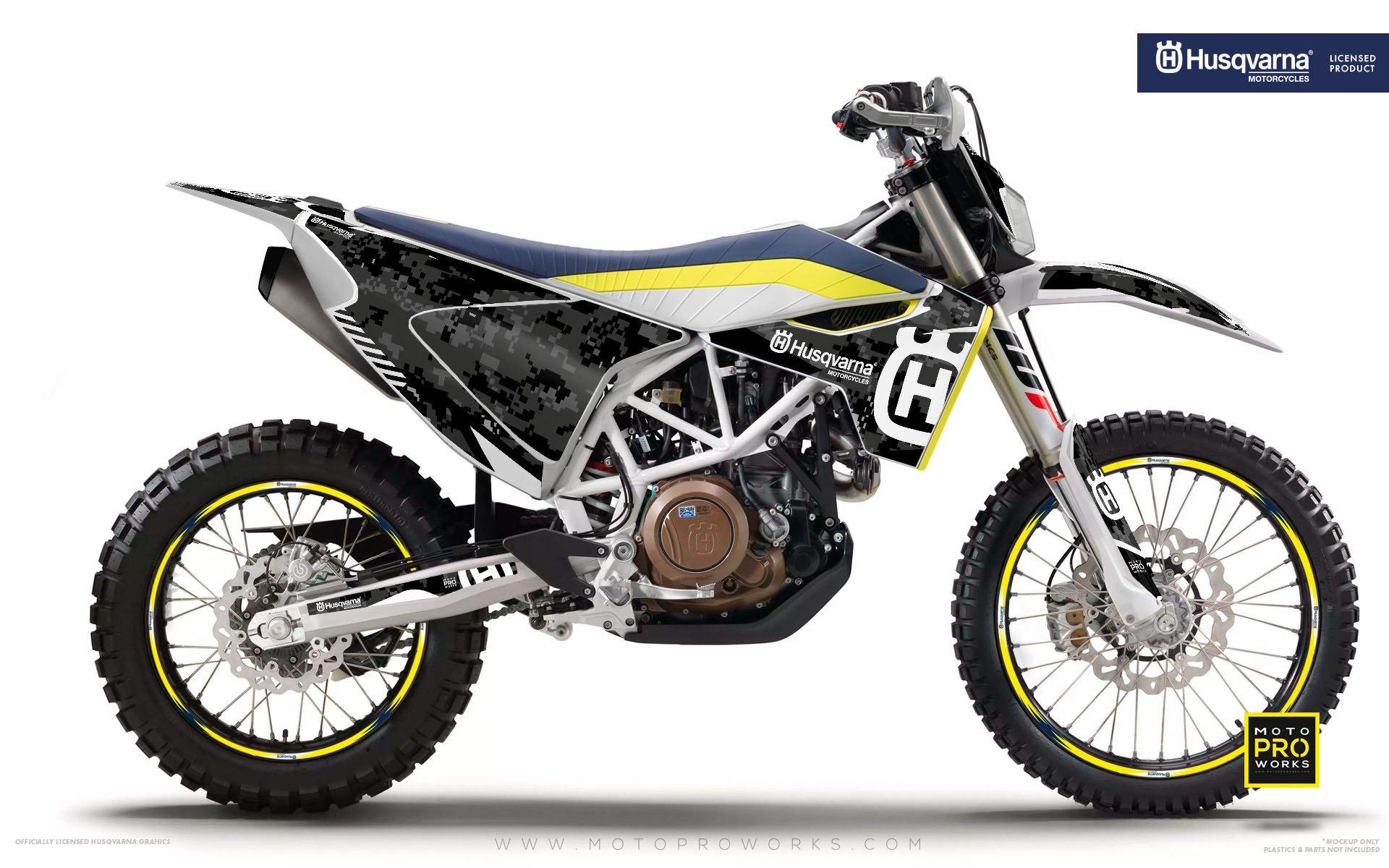 Husqvarna GRAPHIC KIT - "FACTOR" (Marpatcamo/grey) - MotoProWorks | Decals and Bike Graphic kit