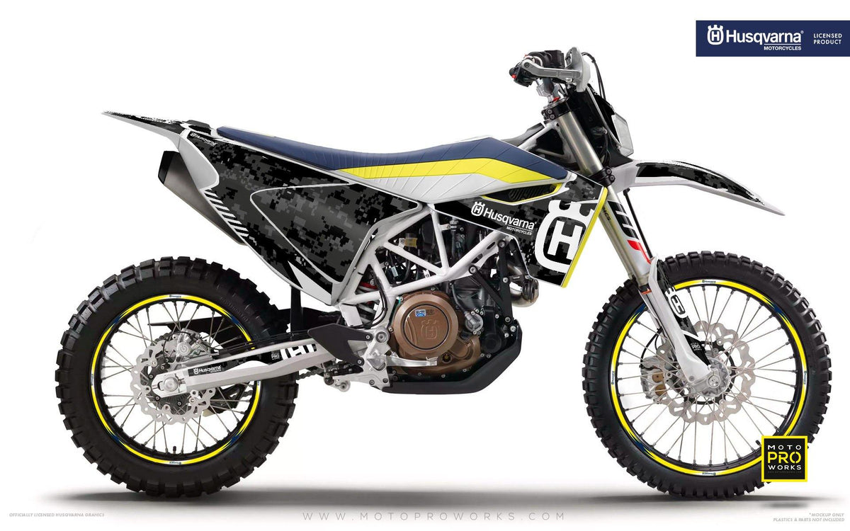 Husqvarna GRAPHIC KIT - &quot;FACTOR&quot; (Marpatcamo/grey) - MotoProWorks | Decals and Bike Graphic kit