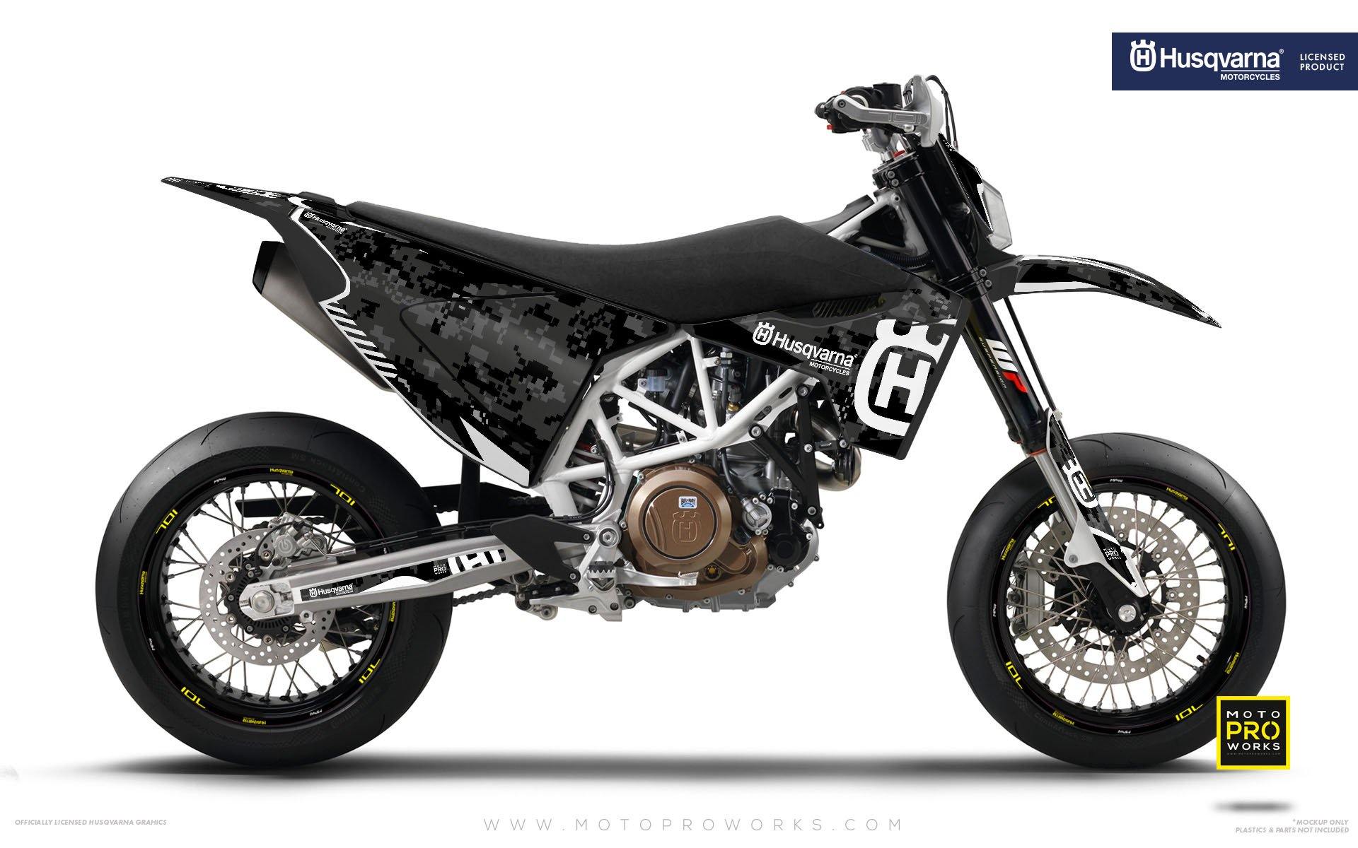 Husqvarna GRAPHIC KIT - "FACTOR" (Marpatcamo/grey) - MotoProWorks | Decals and Bike Graphic kit