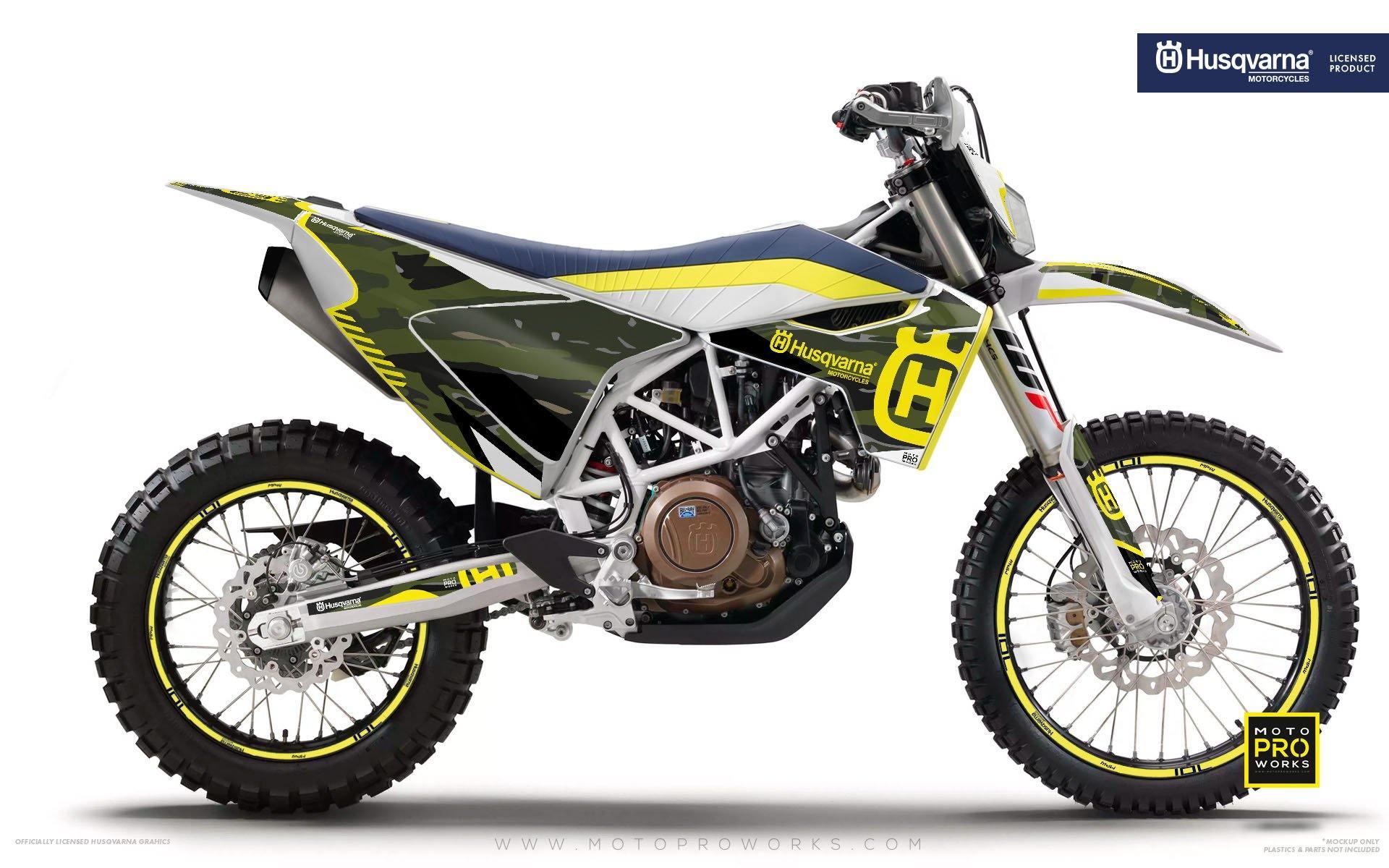 Husqvarna GRAPHIC KIT - "FACTOR" (Tigercamo/nordic) - MotoProWorks | Decals and Bike Graphic kit