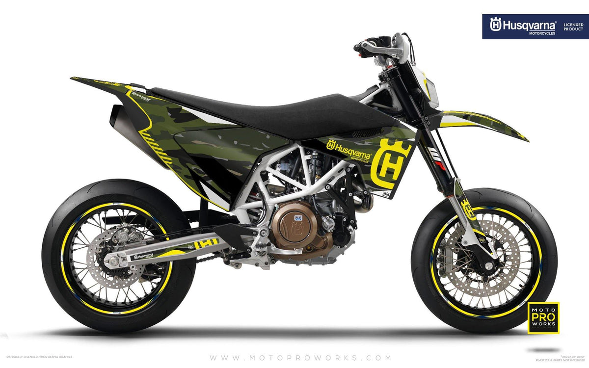 Husqvarna GRAPHIC KIT - &quot;FACTOR&quot; (Tigercamo/nordic) - MotoProWorks | Decals and Bike Graphic kit