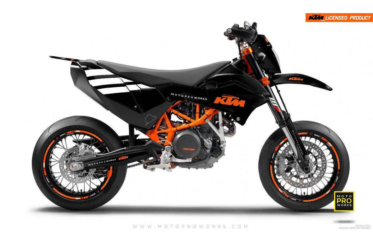 KTM GRAPHIC KIT - &quot;FLAT ICON&quot; (black) - MotoProWorks | Decals and Bike Graphic kit
