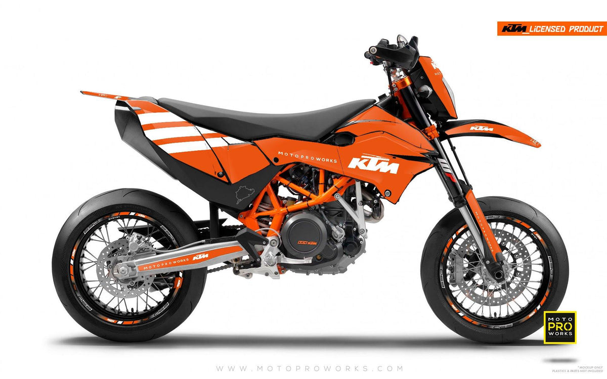 KTM GRAPHIC KIT - &quot;FLAT ICON&quot; (orange/white) - MotoProWorks | Decals and Bike Graphic kit