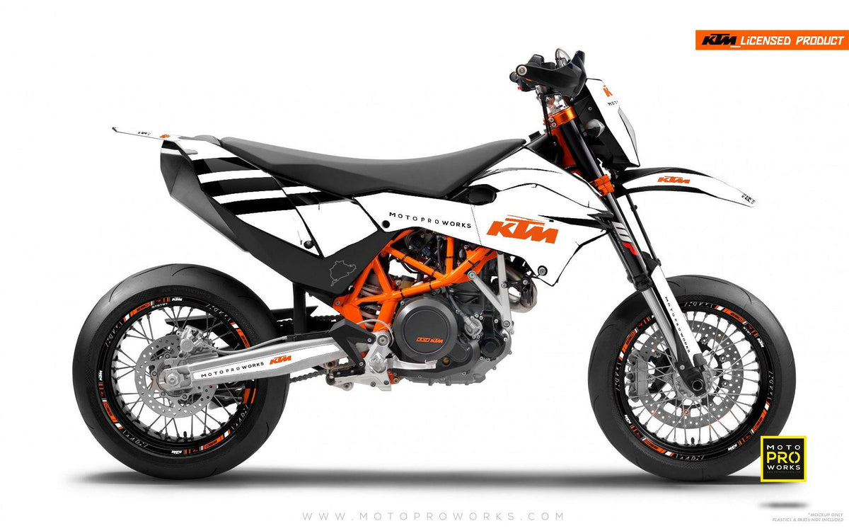 KTM GRAPHIC KIT - &quot;FLAT ICON&quot; (white) - MotoProWorks | Decals and Bike Graphic kit