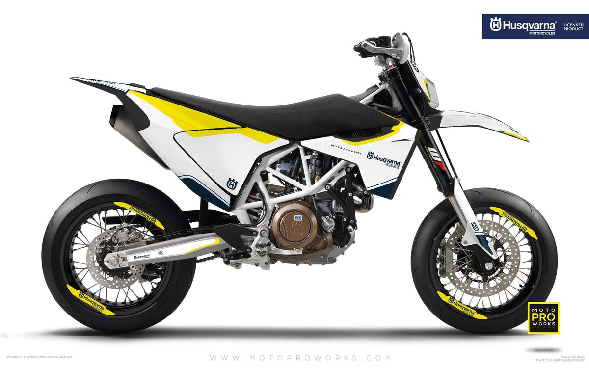 Husqvarna GRAPHIC KIT - &quot;HERITAGE&quot; (White) - MotoProWorks | Decals and Bike Graphic kit