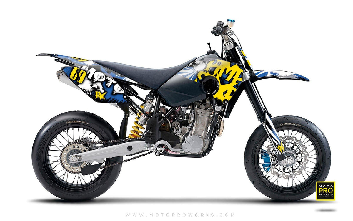 Husaberg GRAPHIC KIT - &quot;RISING SUNNY&quot; (blue) - MotoProWorks | Decals and Bike Graphic kit