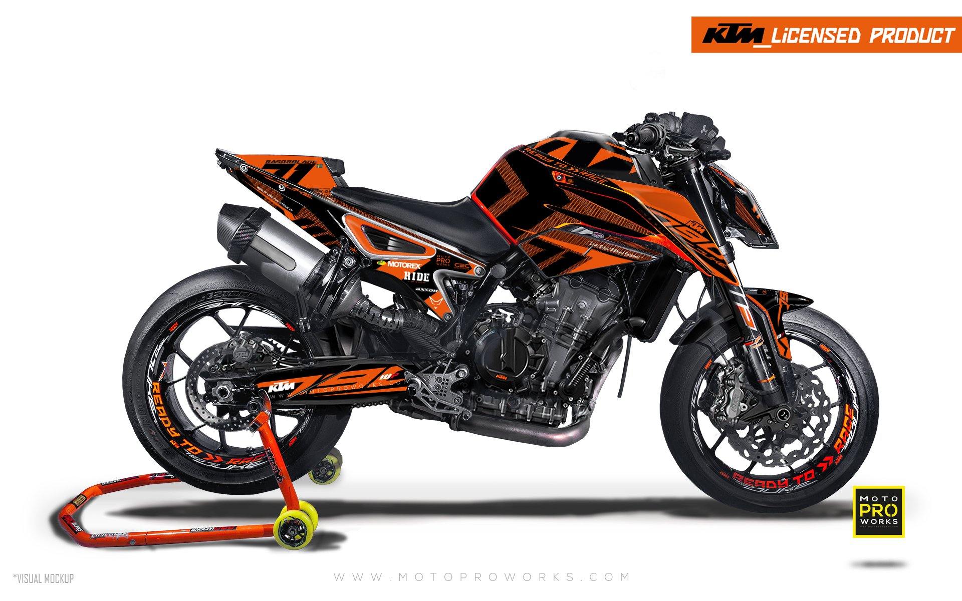 KTM 790 Duke GRAPHIC KIT - "Rasorblade" (Orange) - MotoProWorks | Decals and Bike Graphic kit