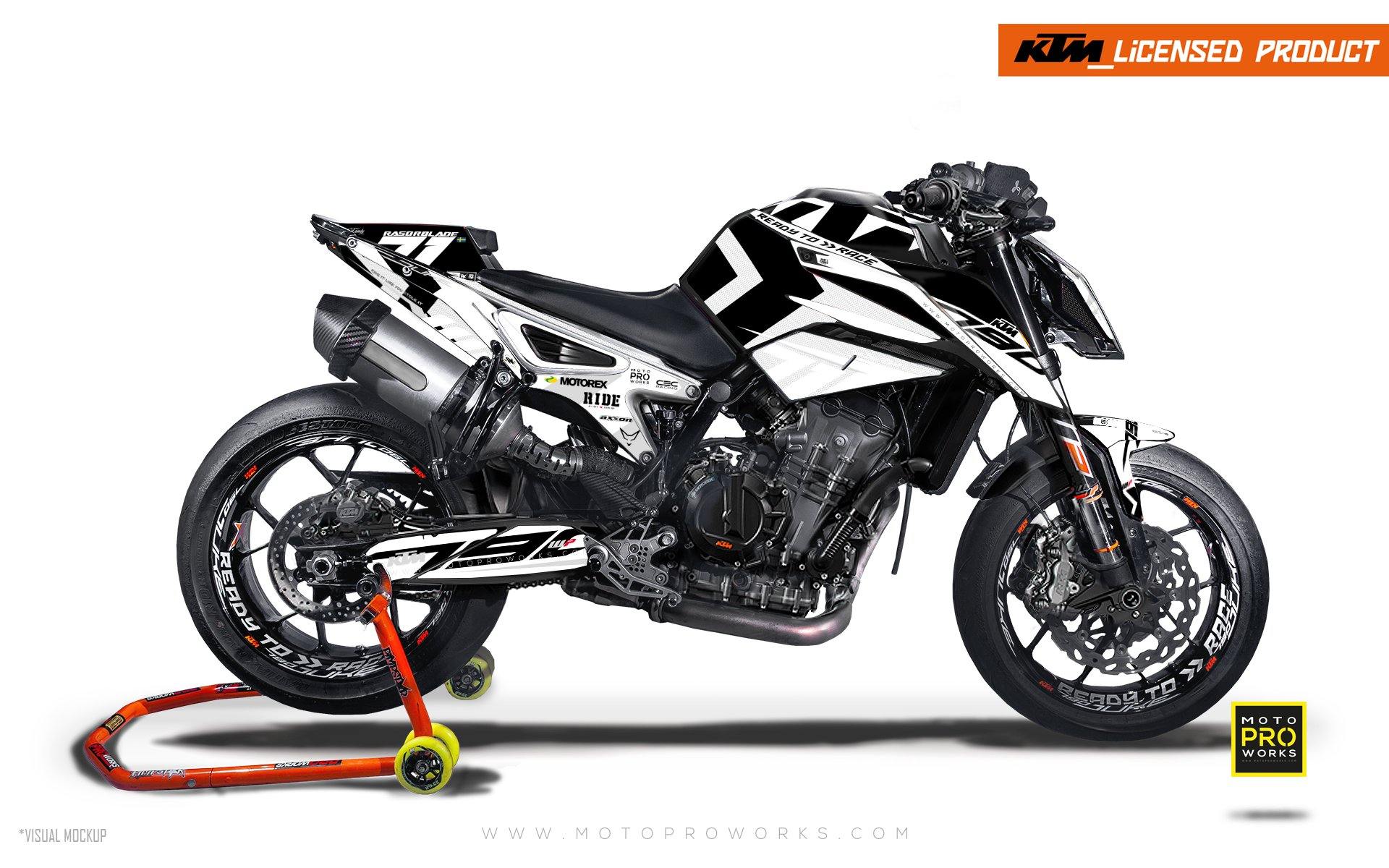 KTM 790 Duke GRAPHIC KIT - "Rasorblade" (White) - MotoProWorks | Decals and Bike Graphic kit
