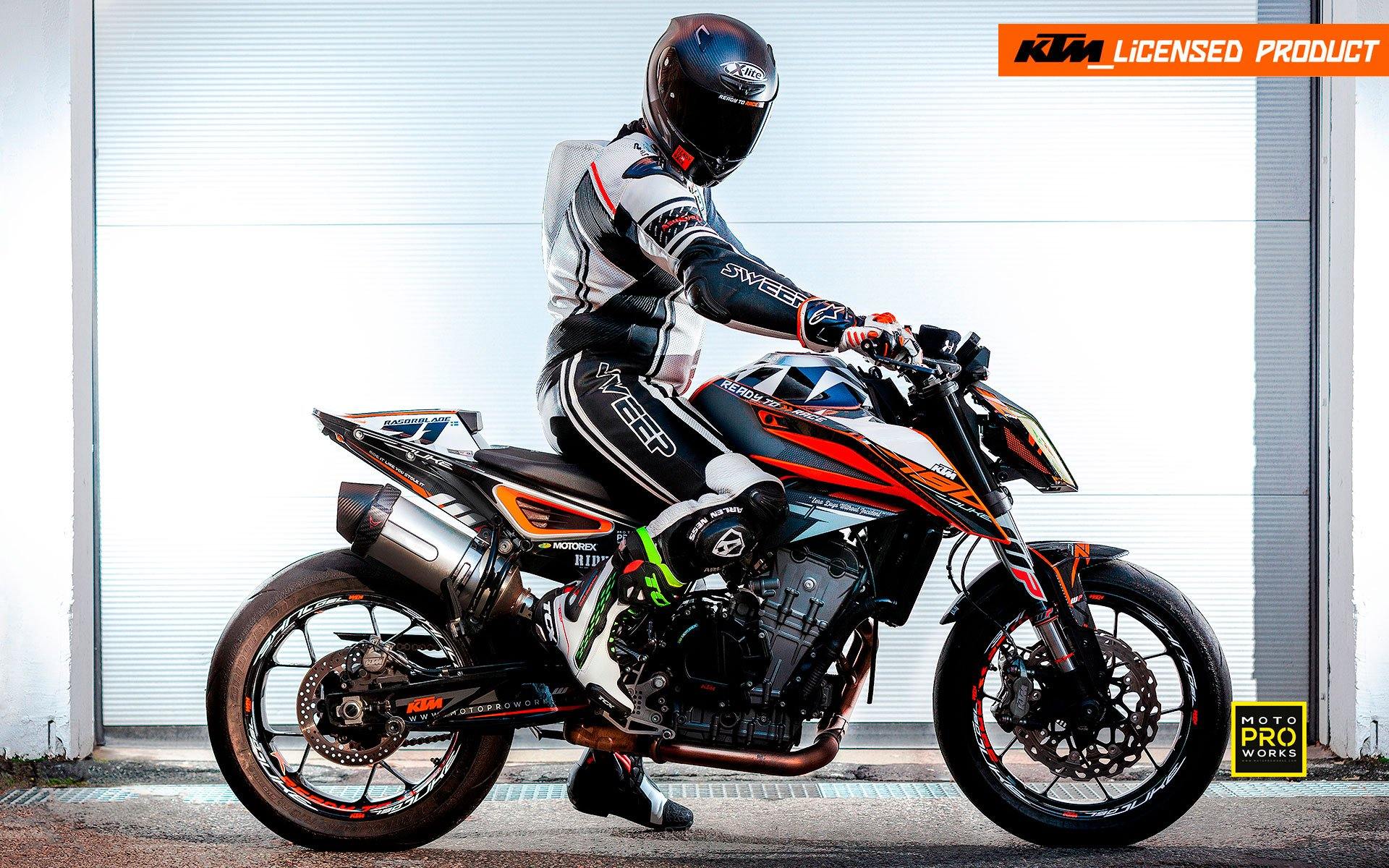 KTM 790 Duke GRAPHIC KIT - "Rasorblade" (Black/Orange) - MotoProWorks | Decals and Bike Graphic kit