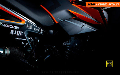 KTM 890 Duke R GRAPHIC KIT - "Rasorblade" (Black/Orange) - MotoProWorks | Decals and Bike Graphic kit