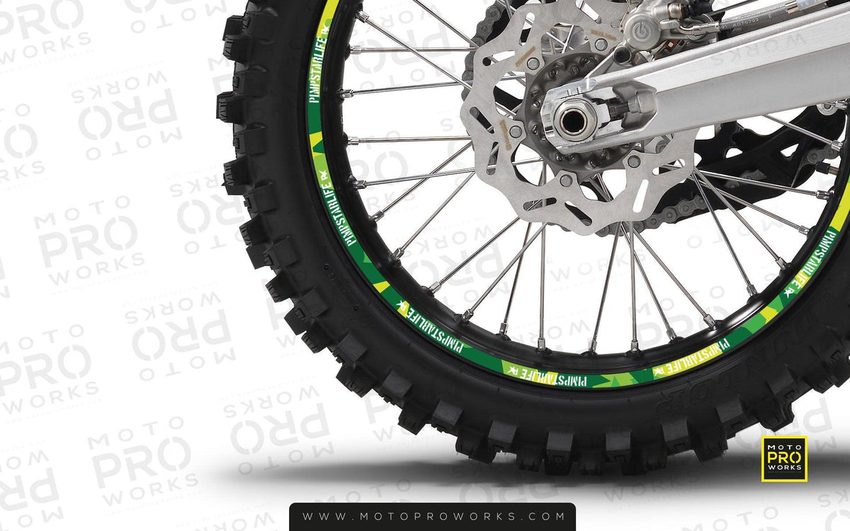 Rim Stripes - &quot;M90&quot; Pimpstar (green) - MotoProWorks | Decals and Bike Graphic kit